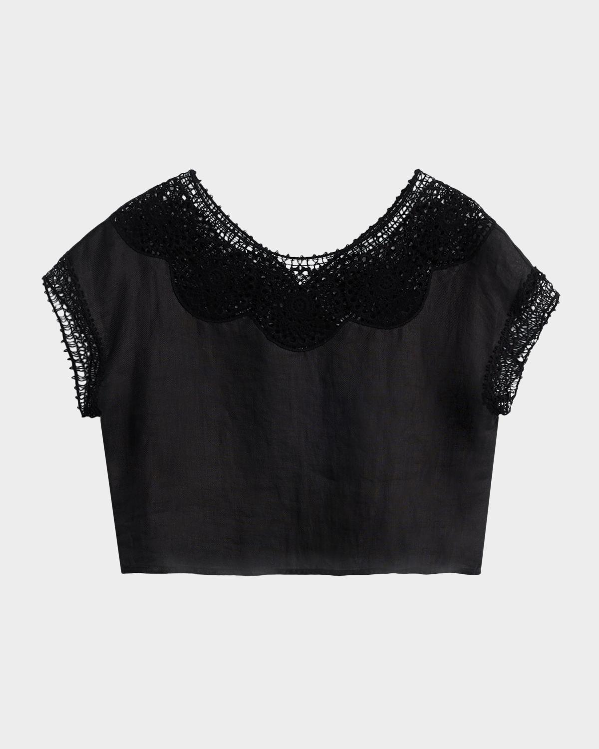 Caila Embroidered Ramie Top