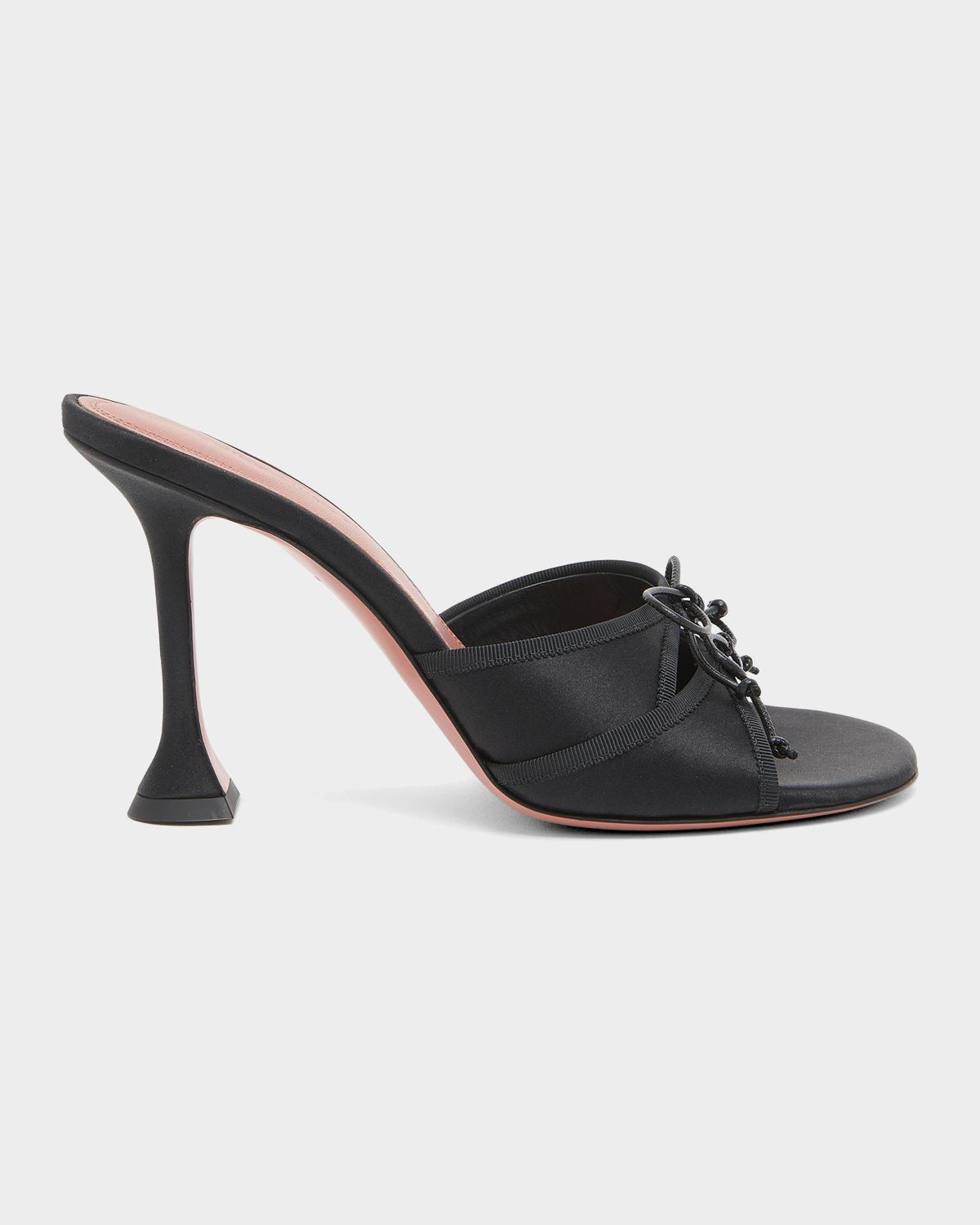 Amina Muaddi 95mm Eleonora Satin Mules