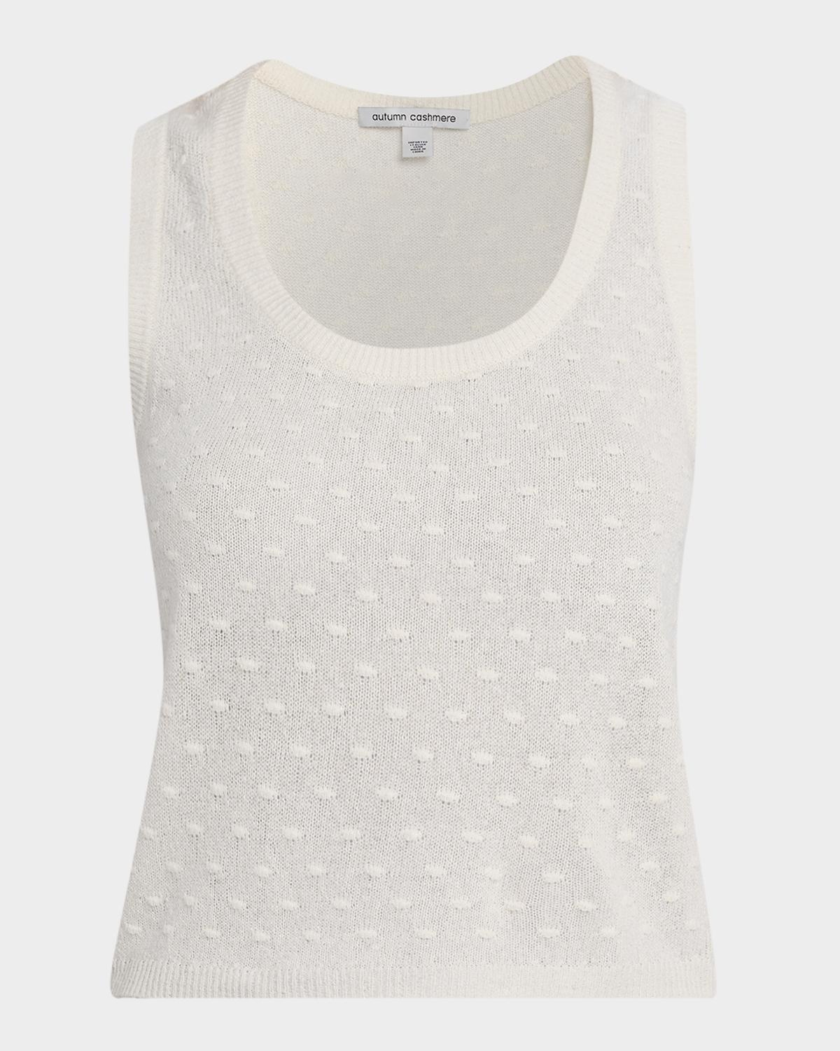 Autumn Cashmere Dotted Silk Knit Tank Top