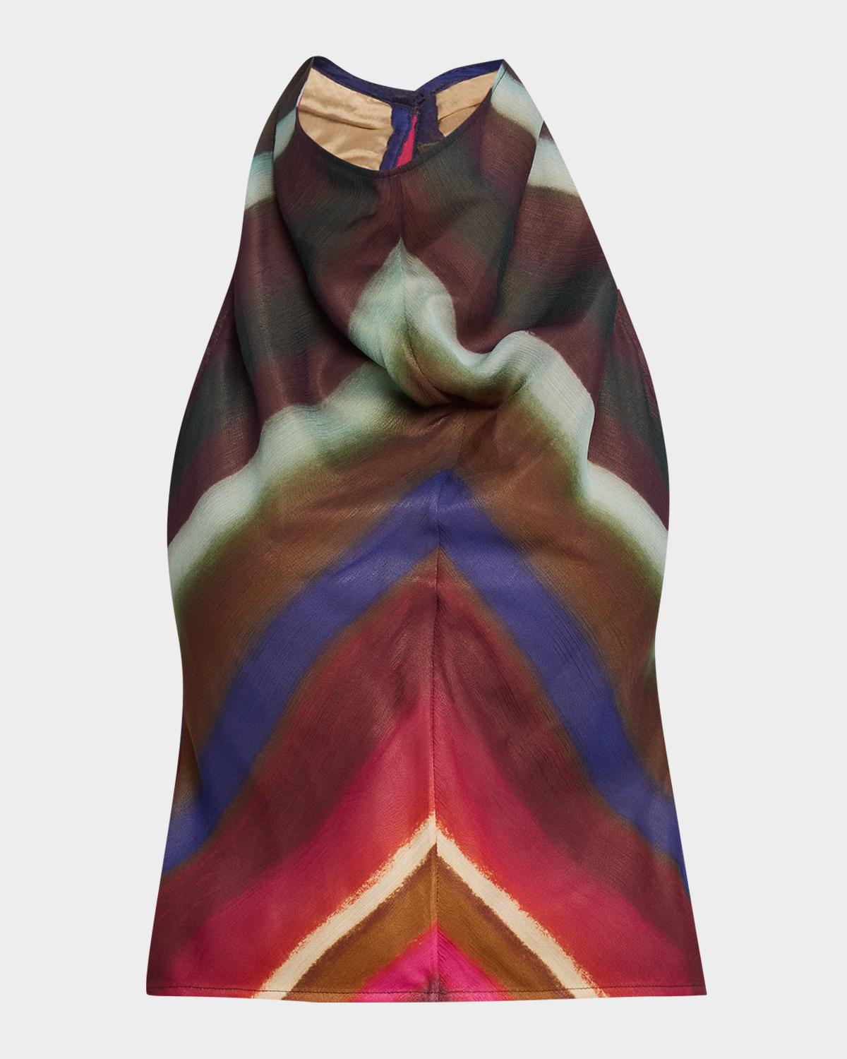 CHRISTOPHER JOHN ROGERS Louie Stripe Cowl Halter Top