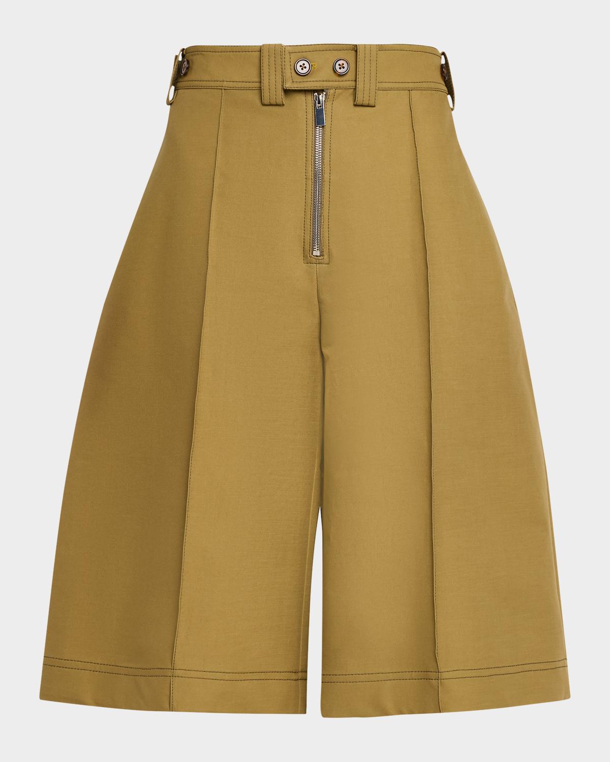 CHRISTOPHER JOHN ROGERS Cotton Twill Wide-Leg Culottes