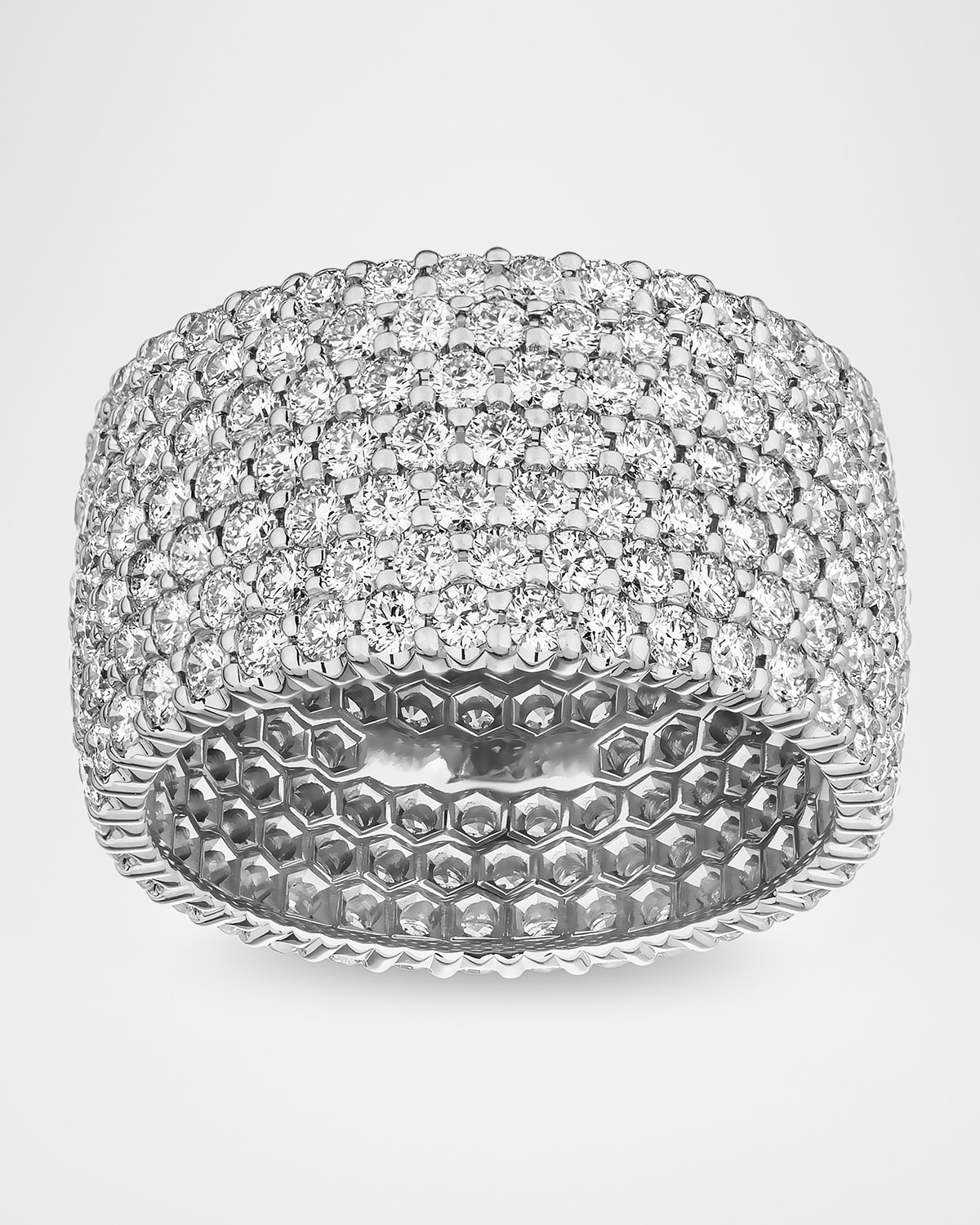 Neiman Marcus Diamonds 18K White Gold 7-Row Diamond Cigar Band