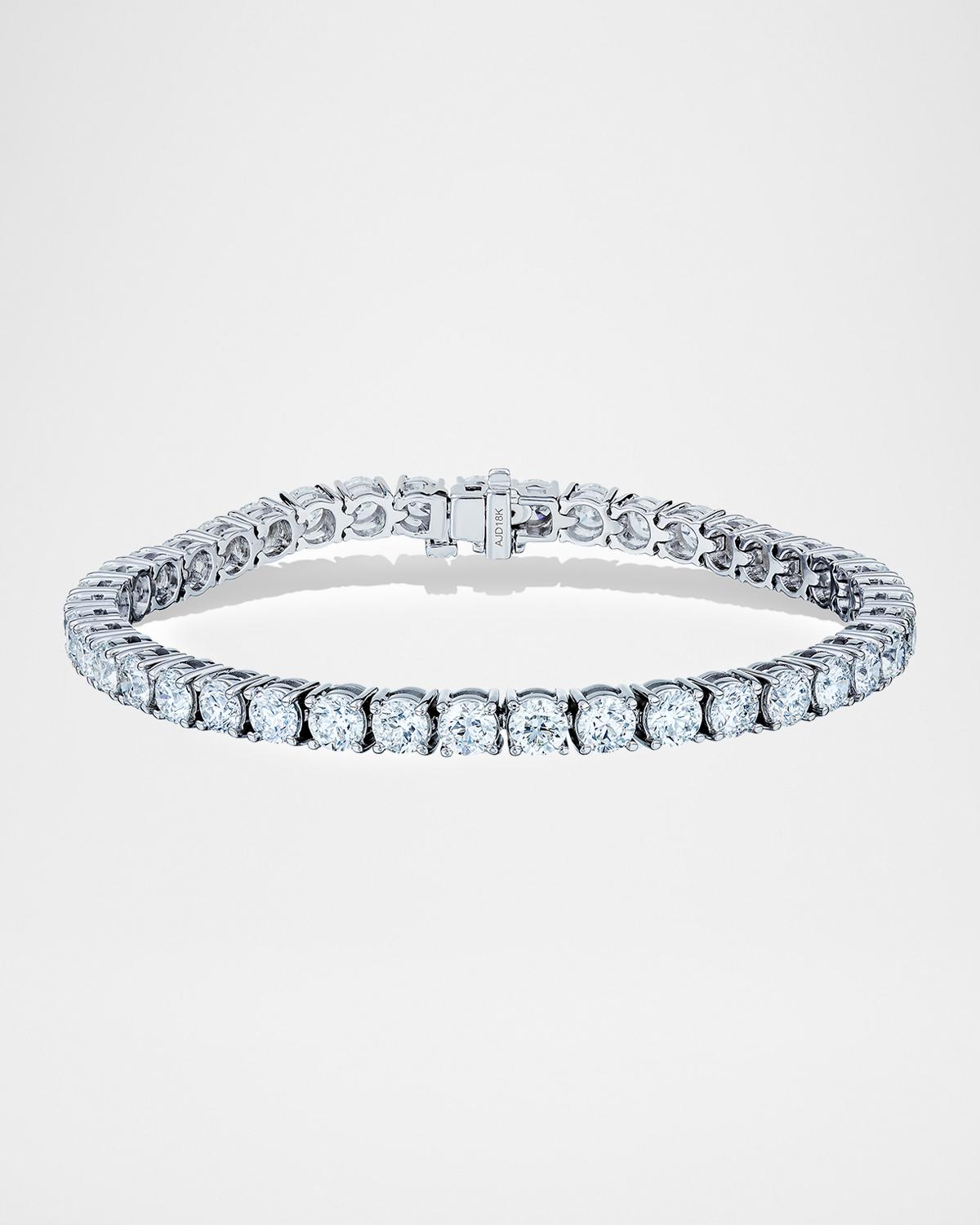 18K White Gold Diamond Tennis Bracelet, 11.48tcw