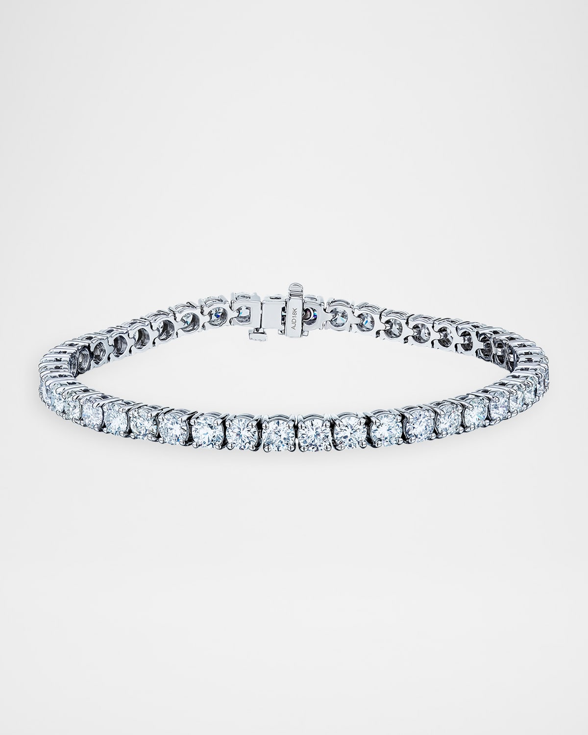 Neiman Marcus Diamonds 18K White Gold Diamond Tennis Bracelet, 10.56tcw
