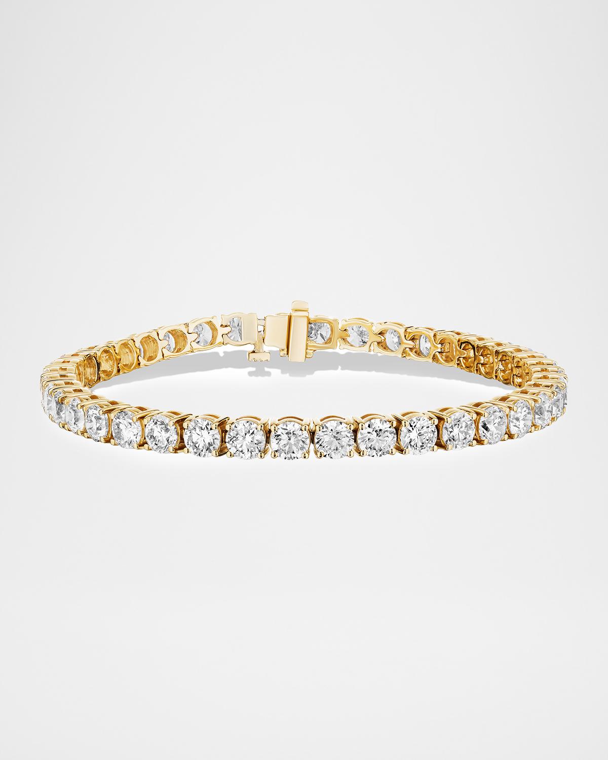 18K Yellow Gold Diamond Tennis Bracelet