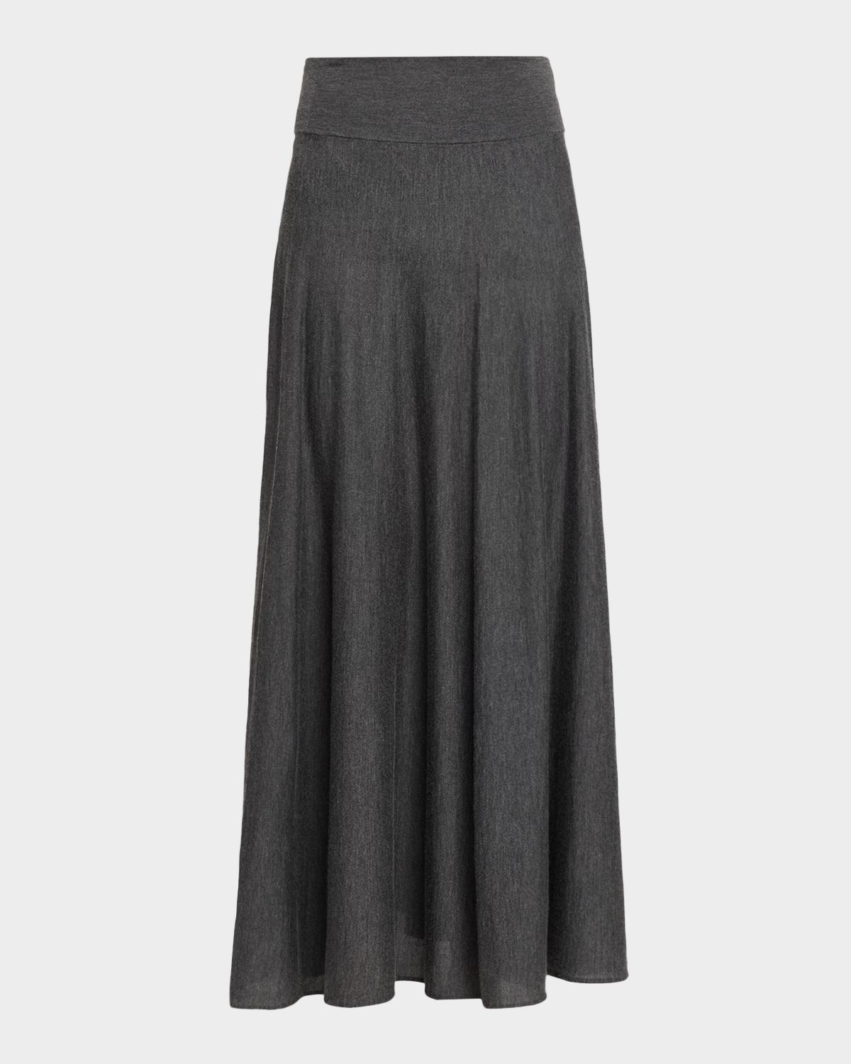 Malo Cashmere-Silk Knit Maxi Skirt