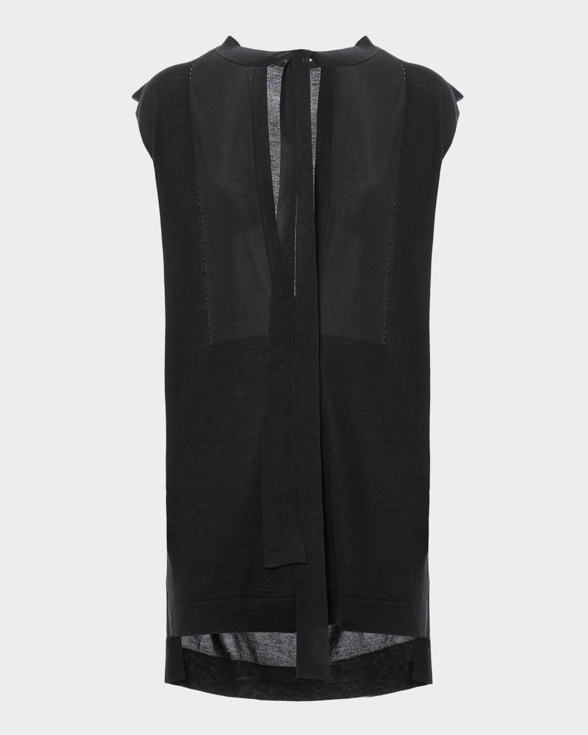 Malo Cashmere-Silk Sleeveless Neck-Tie Top