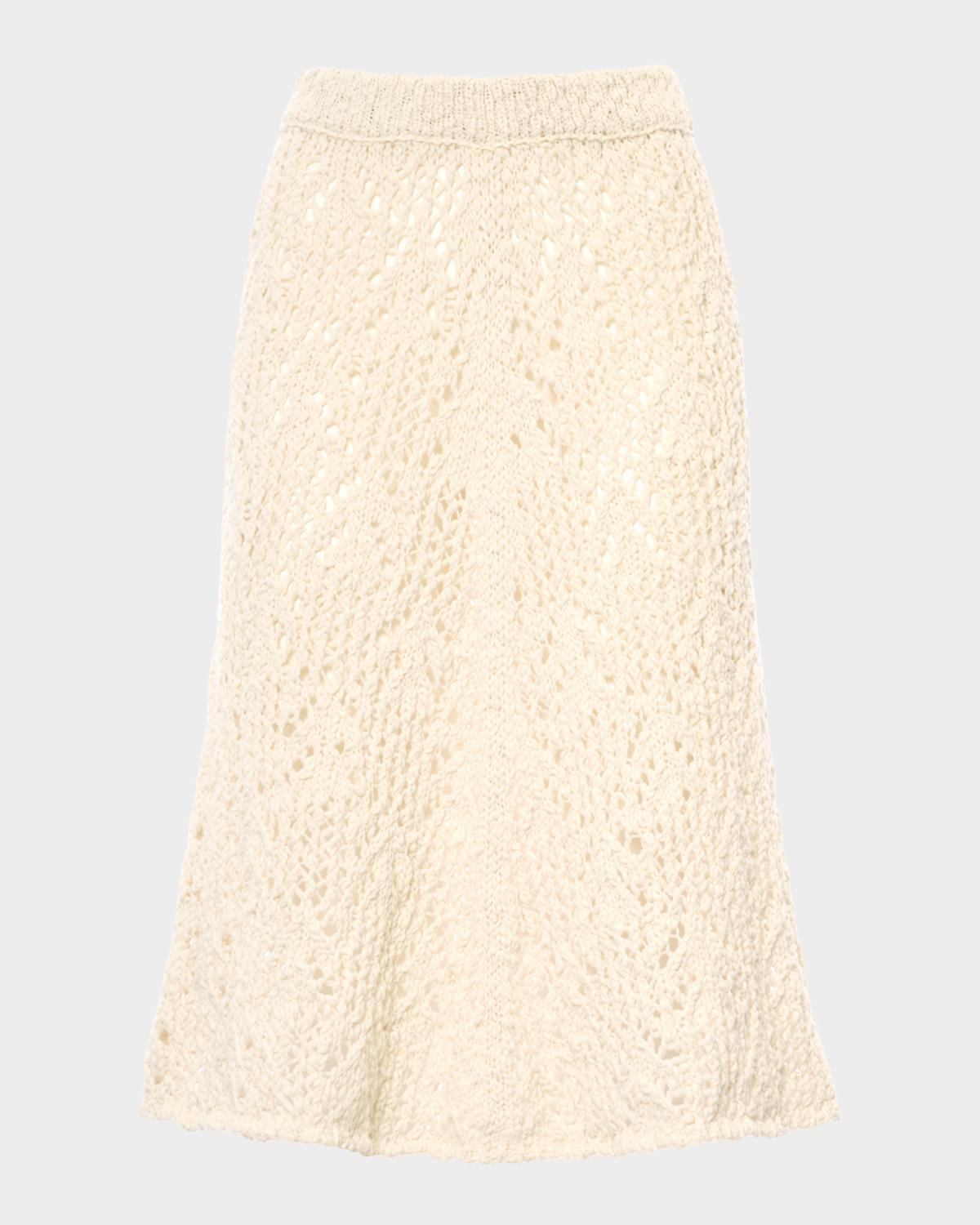 Malo Cotton Flamme Knit Midi Skirt