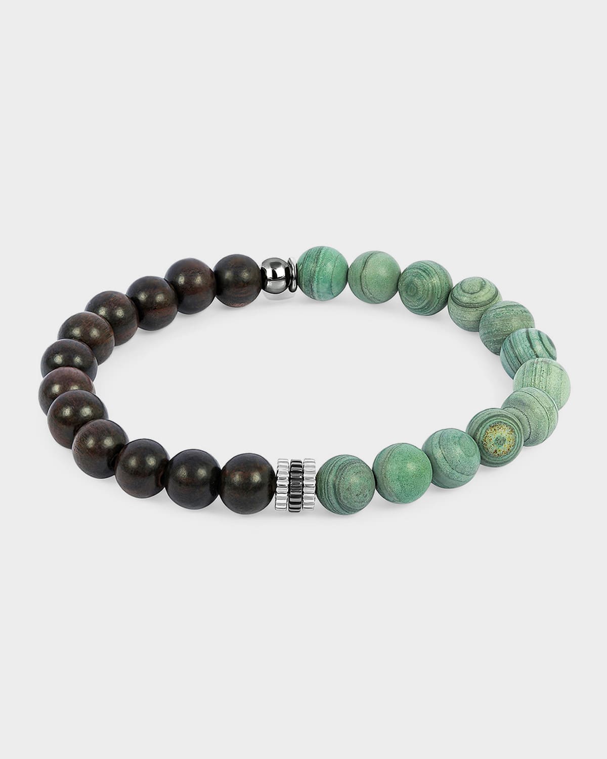 Tateossian Men 's Gear Trio Wood Jasper Beaded Bracelet