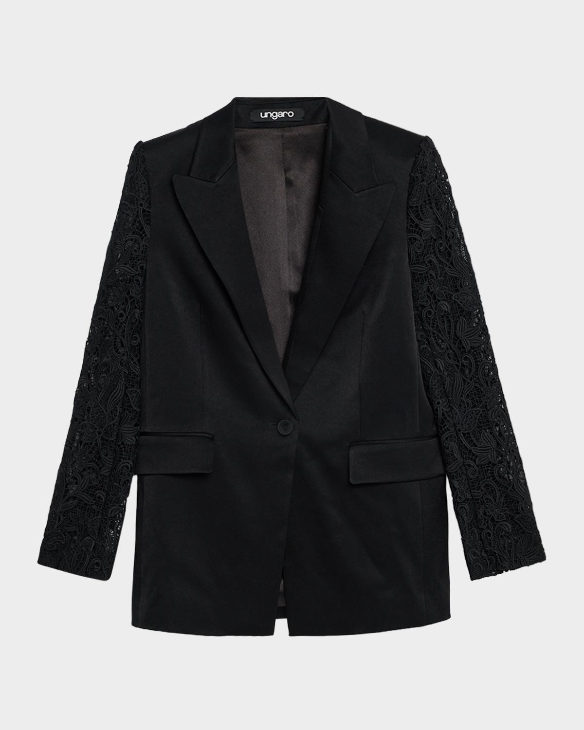 Ungaro Georgie Lace-Sleeve Jacket