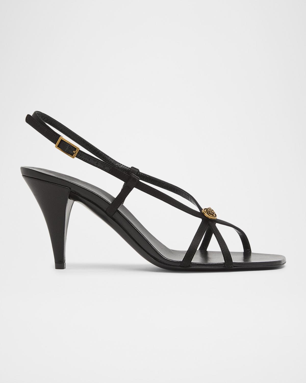 Versace 80mm Medusa Satin Strappy Sandals