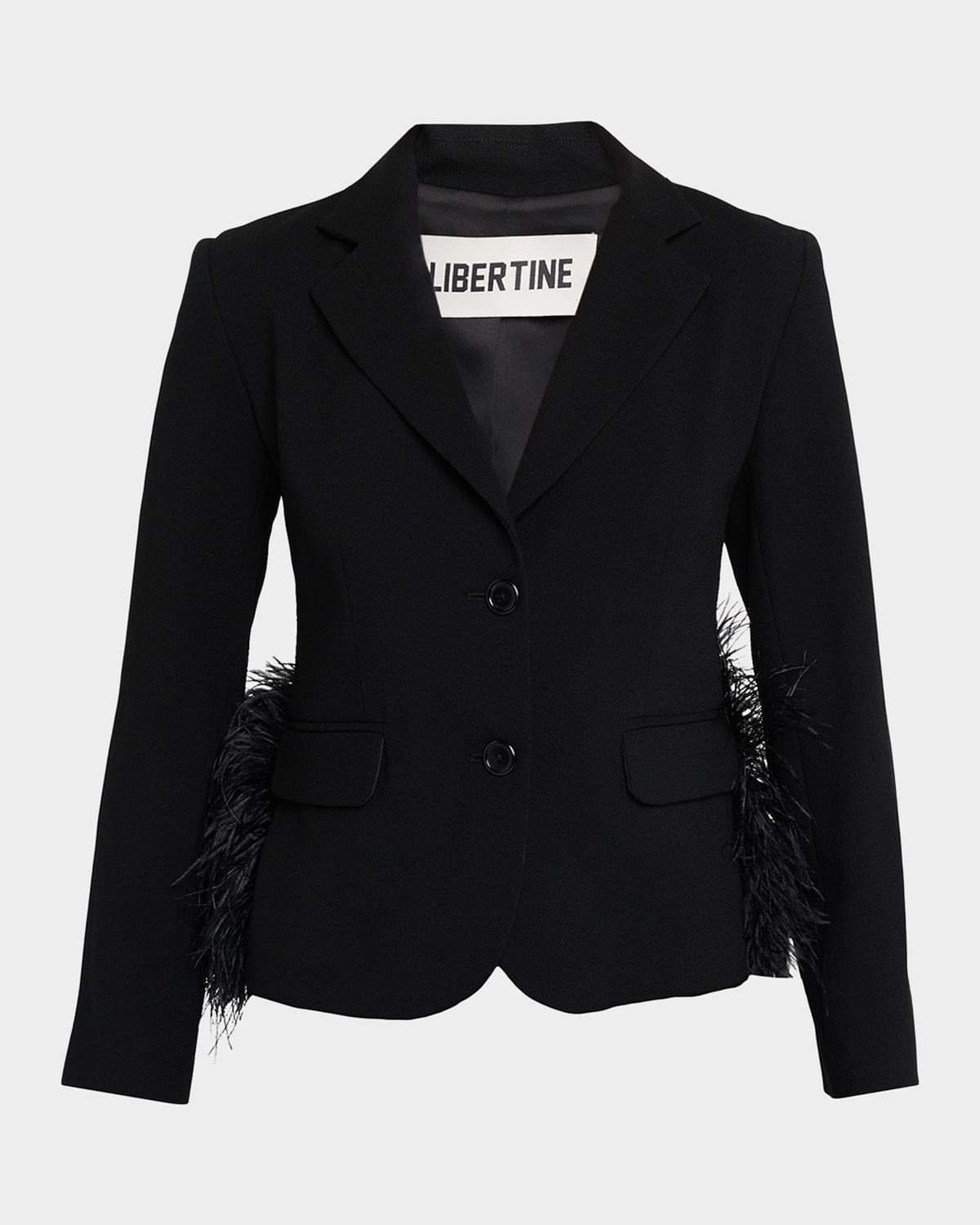 Libertine Feathered Single-Breasted Jacket