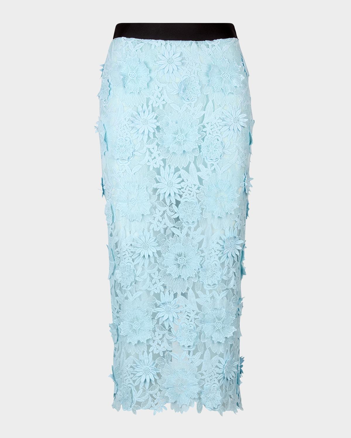 Smythe Floral Applique Pencil Skirt