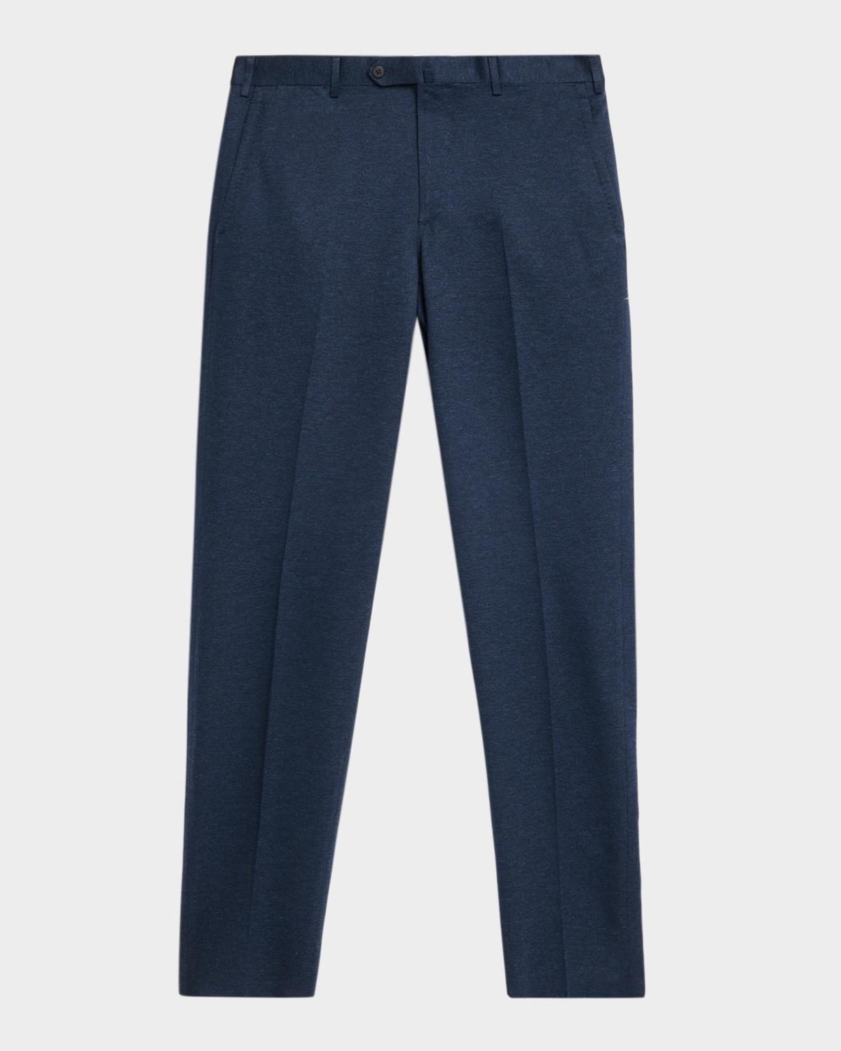 Isaia Cotton-Jersey Mid-Rise Straight-Leg Pants