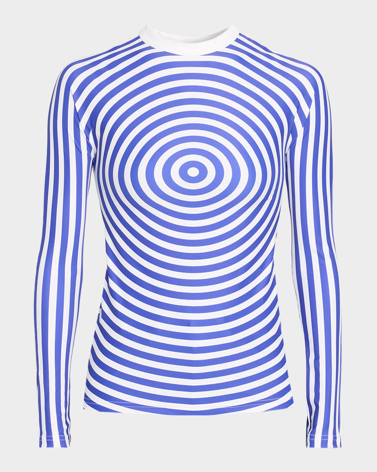 Jean Paul Gaultier The Blue Target Jersey Long-Sleeve Top