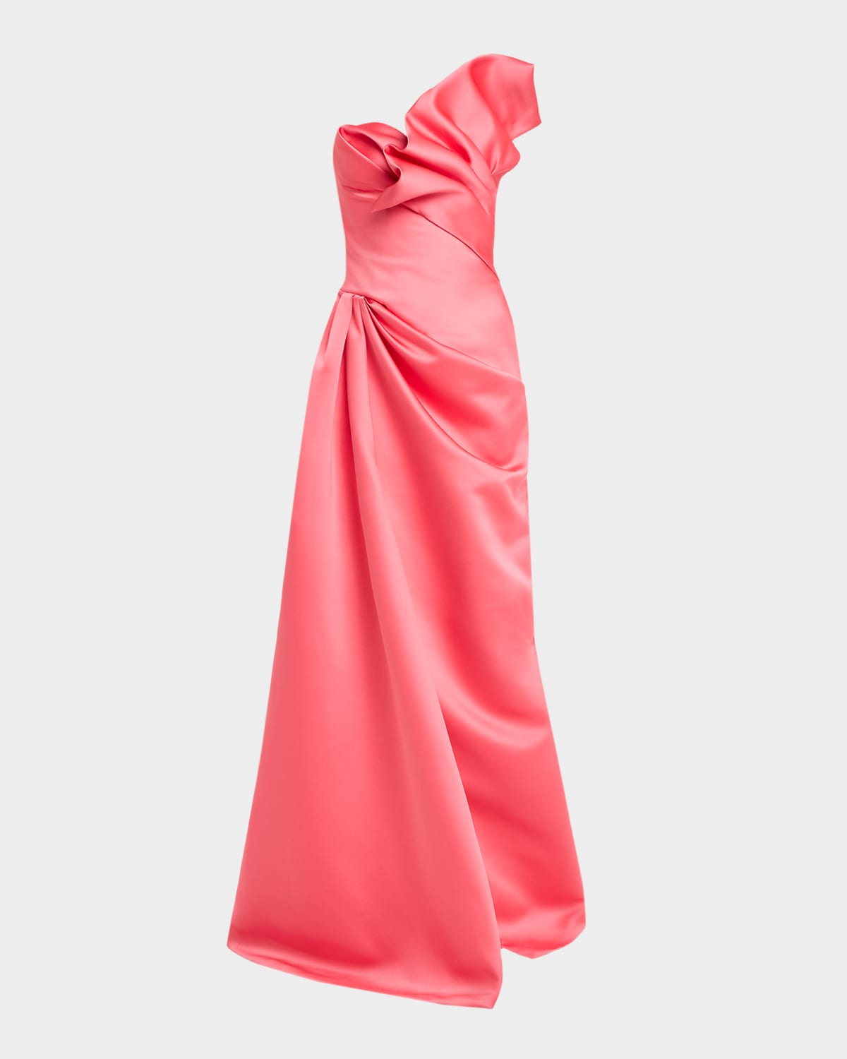 Tamara Strapless Ruffle Satin A-Line Gown