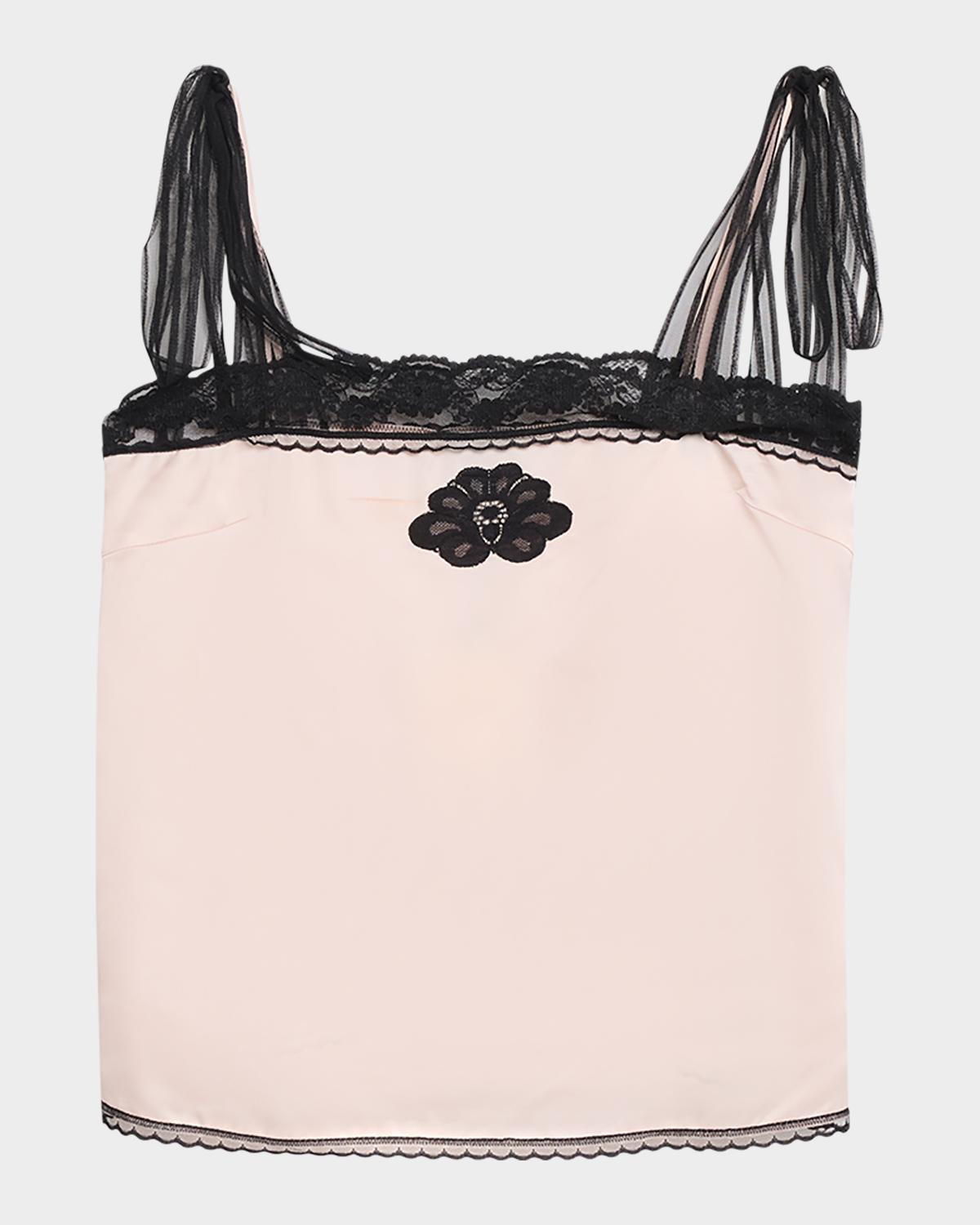 Marc Jacobs Ribbon-Strap Satin Tank Top