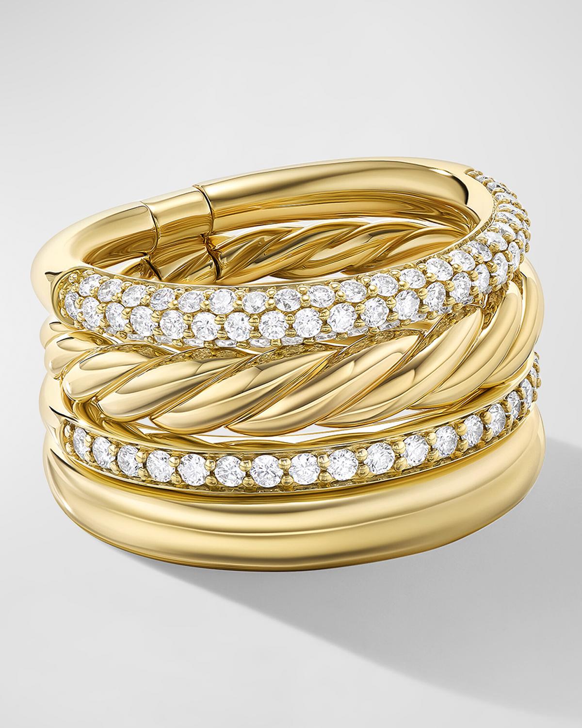 DY Mercer Ring with Diamonds in 18K Gold