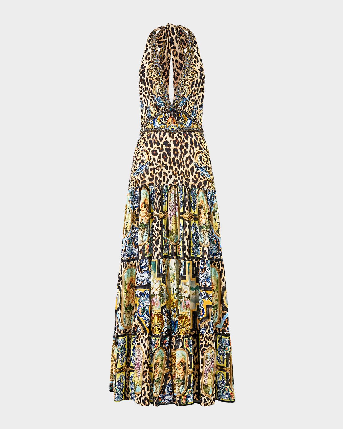 Camilla Sevillian Halter Jersey Maxi Dress