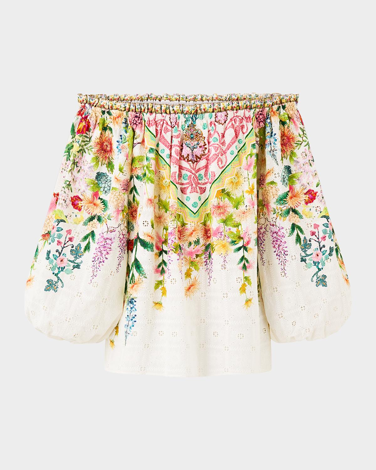 Camilla Floral Frill Off-Shoulder Blouse