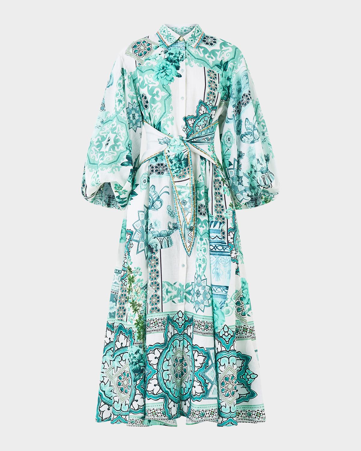 Camilla Balearic Bebe Waist Tie Midi Shirtdress
