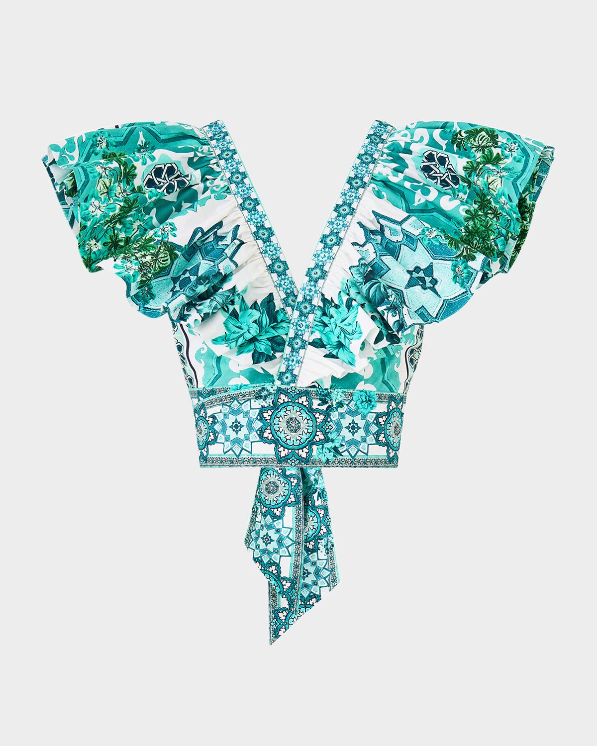 Camilla Balearic Bebe Ruffle Wrap Top