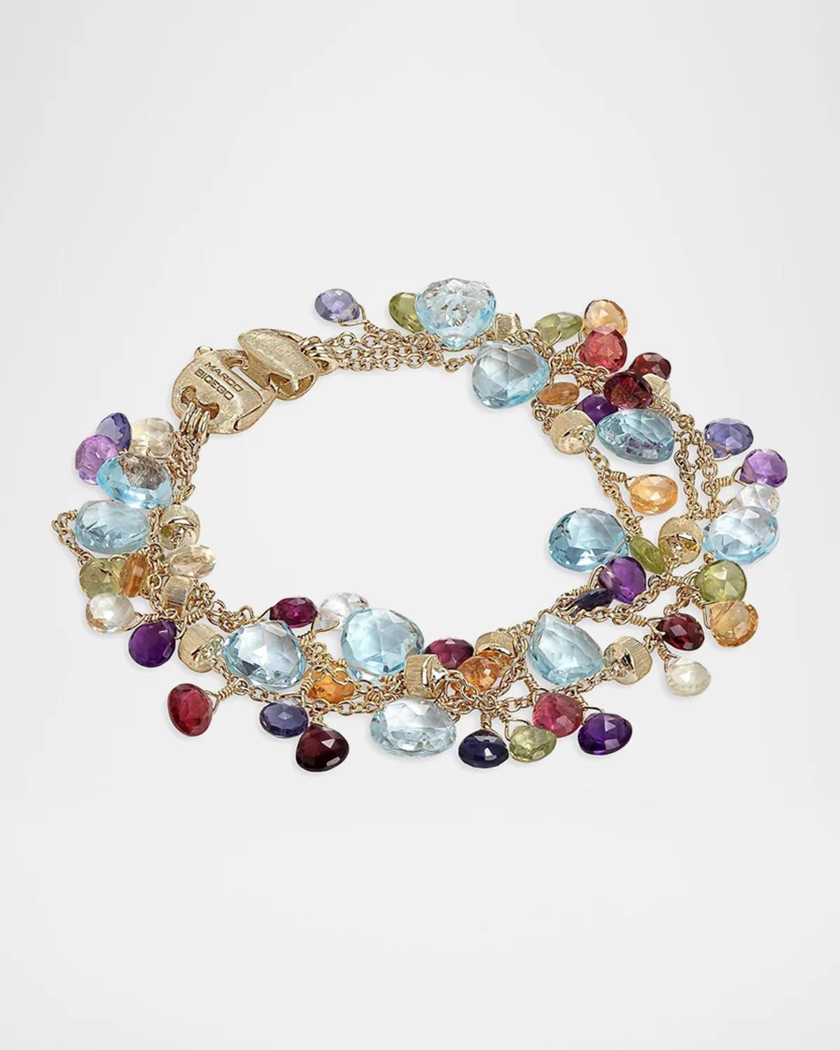 Paradise 18K Yellow Gold, Topaz &amp; Mixed-Stone 3-Strand Bracelet