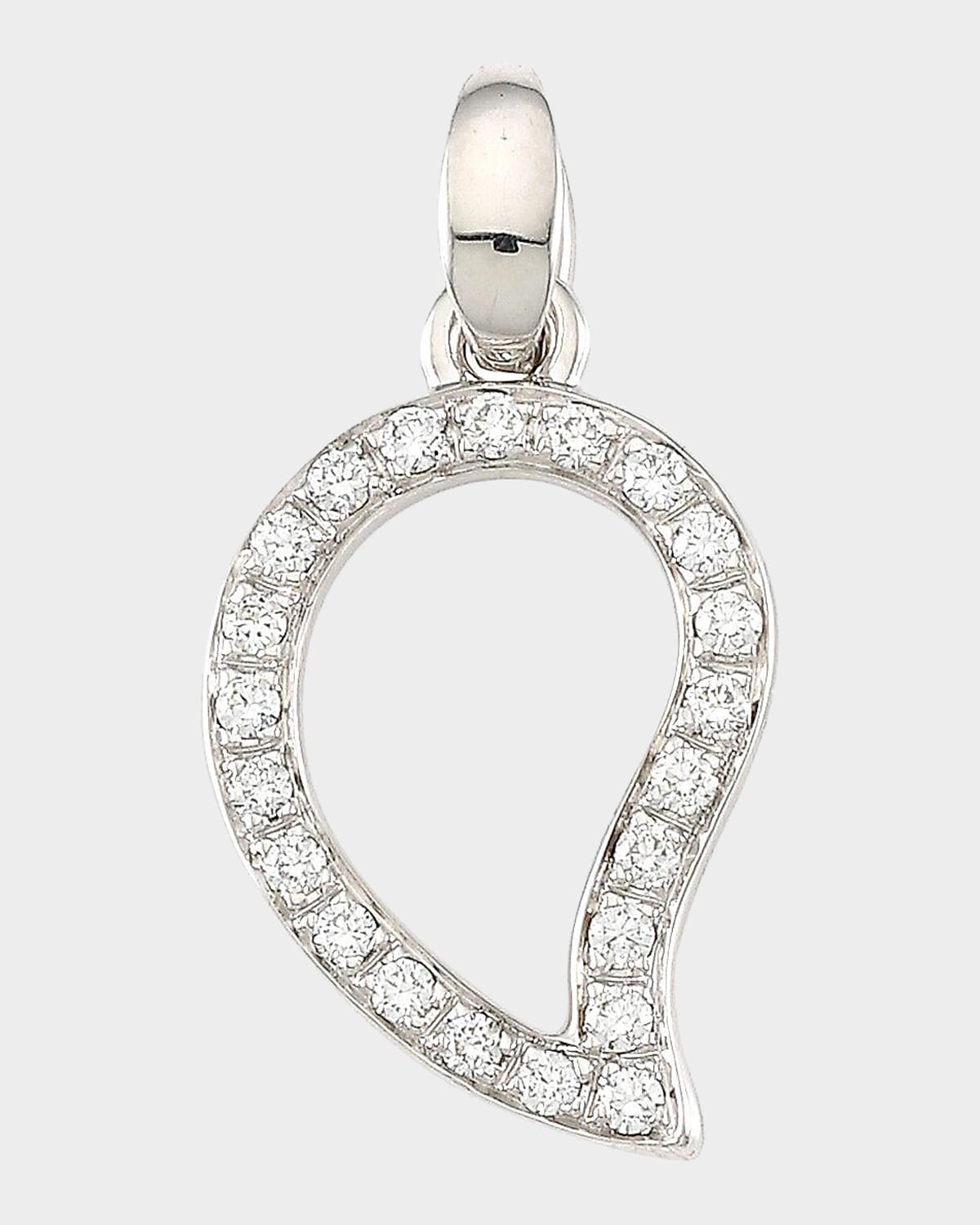Tamara Comolli 18K White Gold Diamond Pave Signature Large Pendant