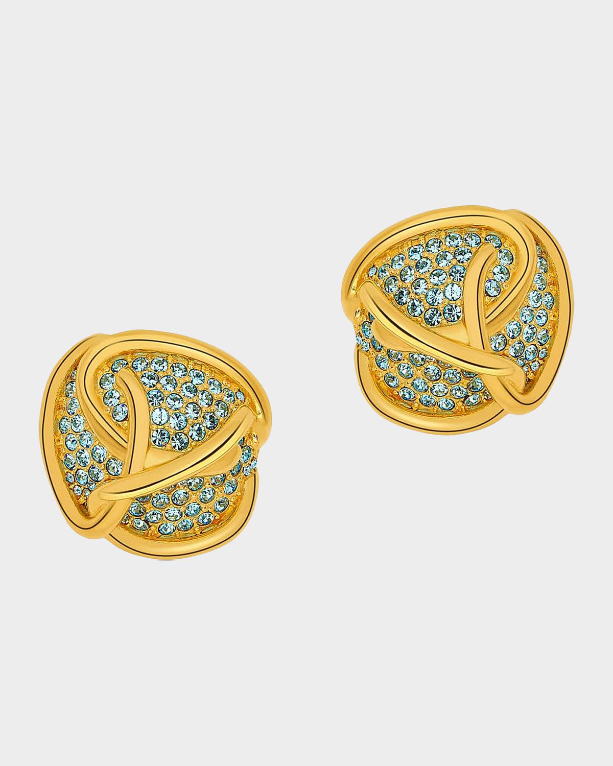 Braided O Pave Stud Earrings