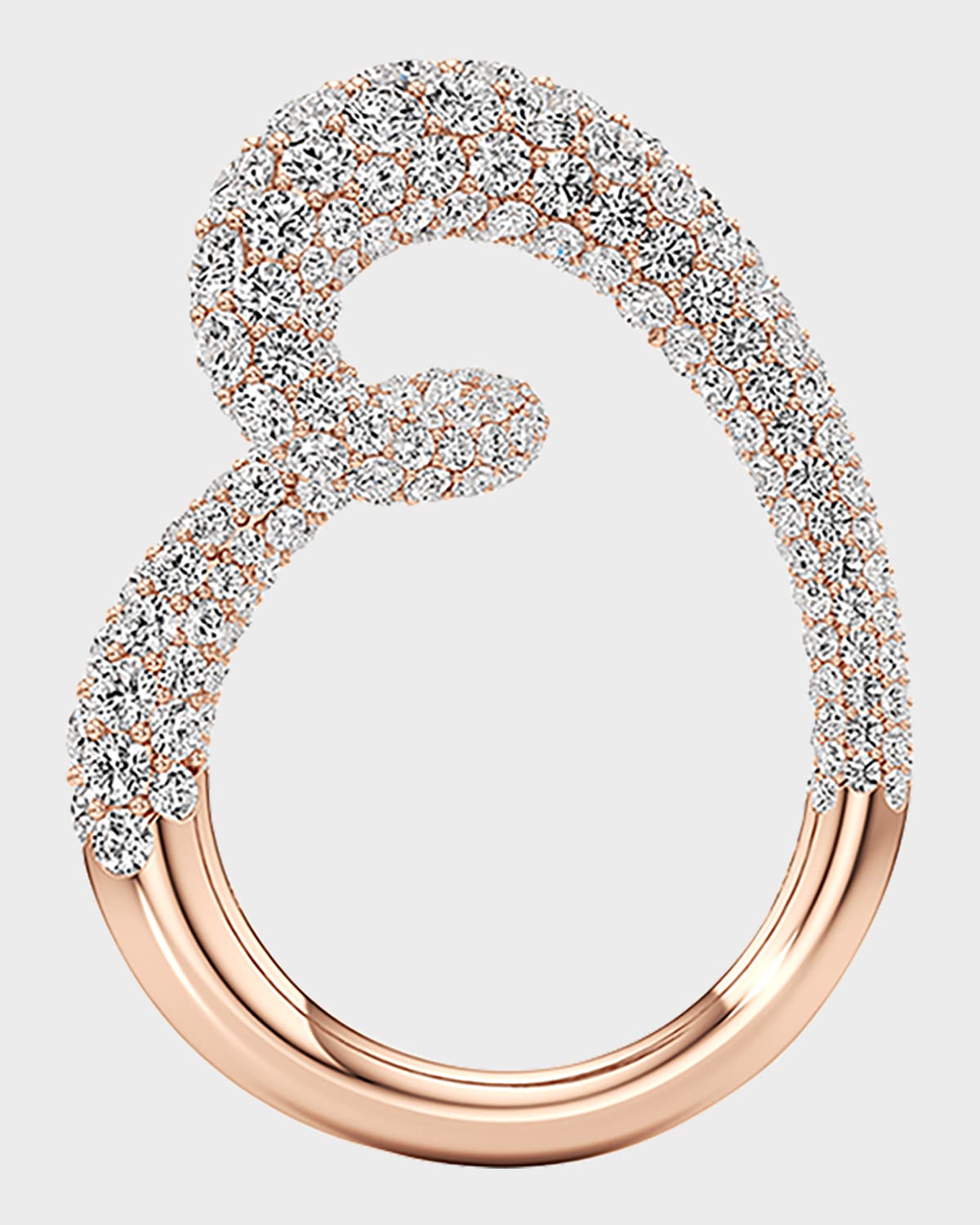 Whirlwind Half Lab-Grown Diamond Pave Ring In 18K Rose Gold