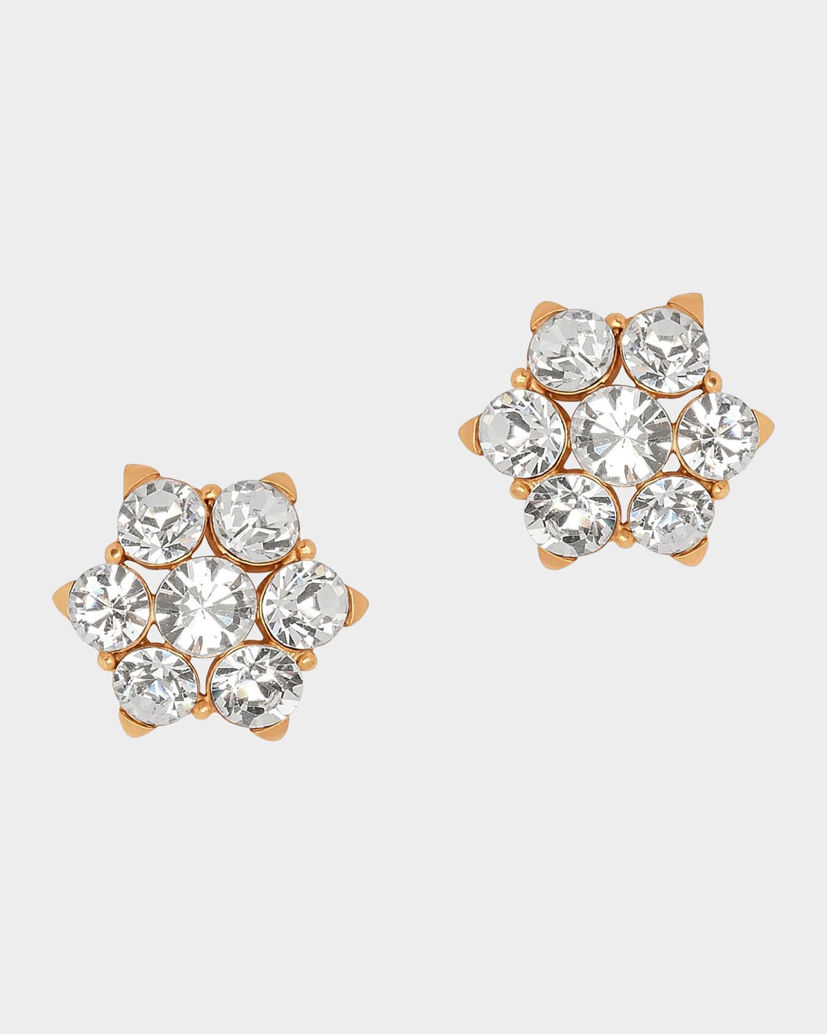 Oscar de la Renta Goldtone & Glass Crystal Flower Stud Earrings
