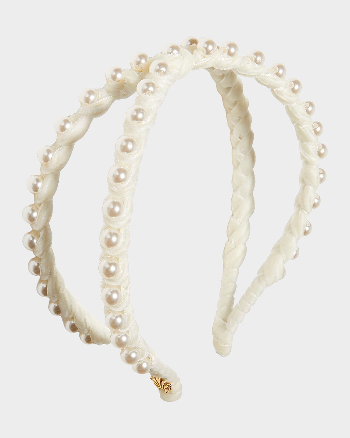 Lele Sadoughi Embellished Velvet Double-Row Headband | Thumbnail 4