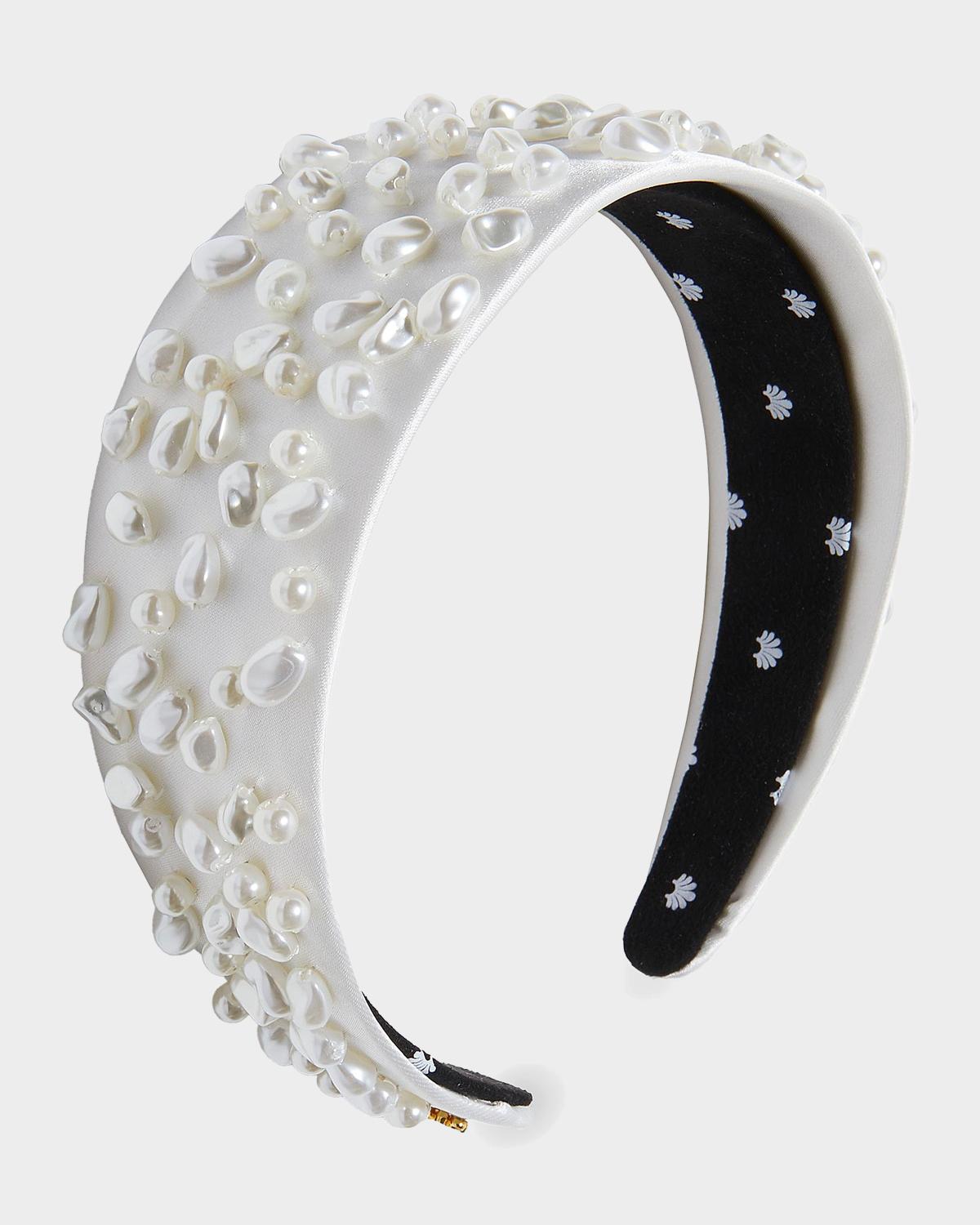 Lele Sadoughi Brigitte Cobblestone Imitation Pearl Headband