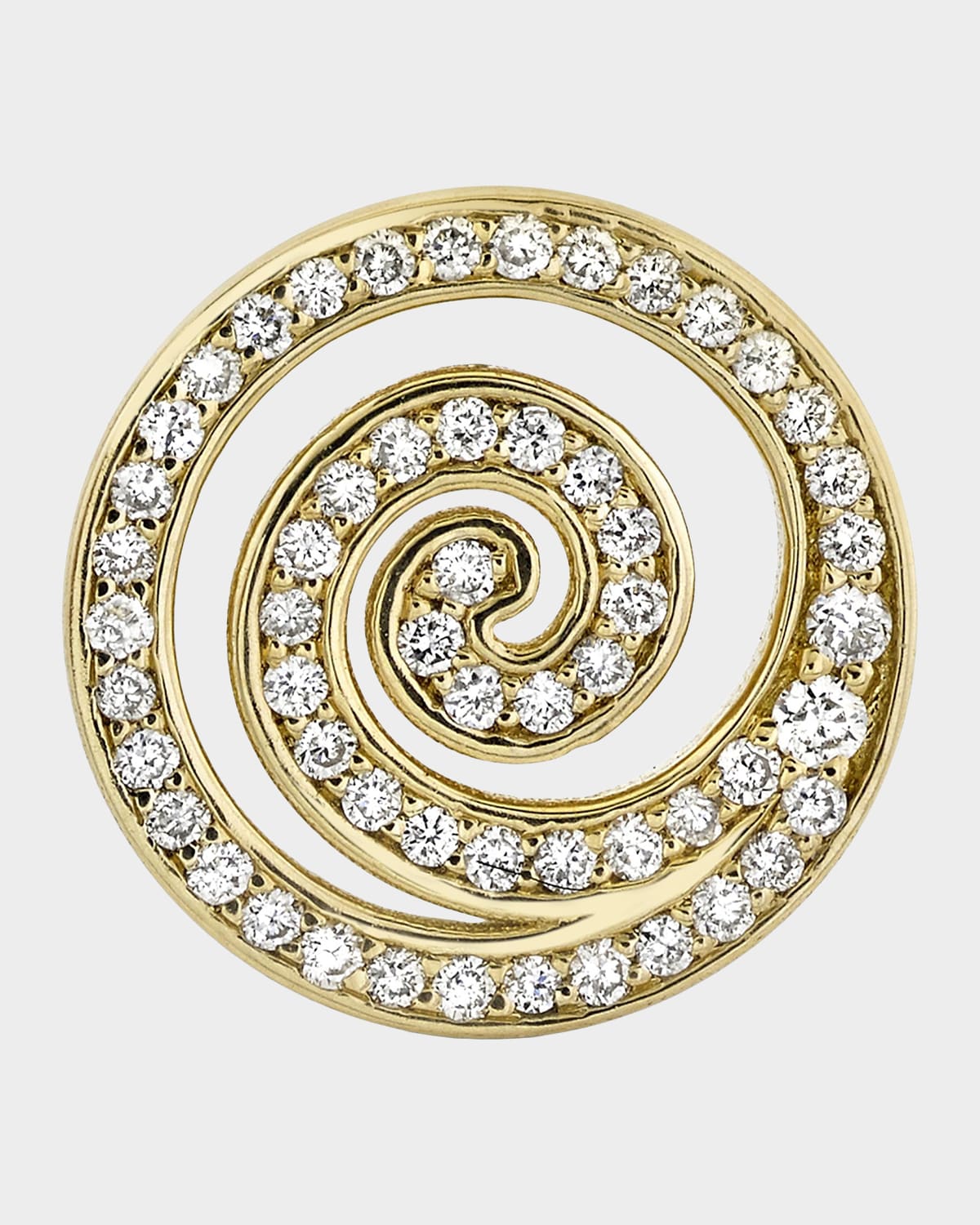 Sydney Evan Under The Sea Spiral 14K Yellow Gold & 0.18 TCW Diamond Stud Earring