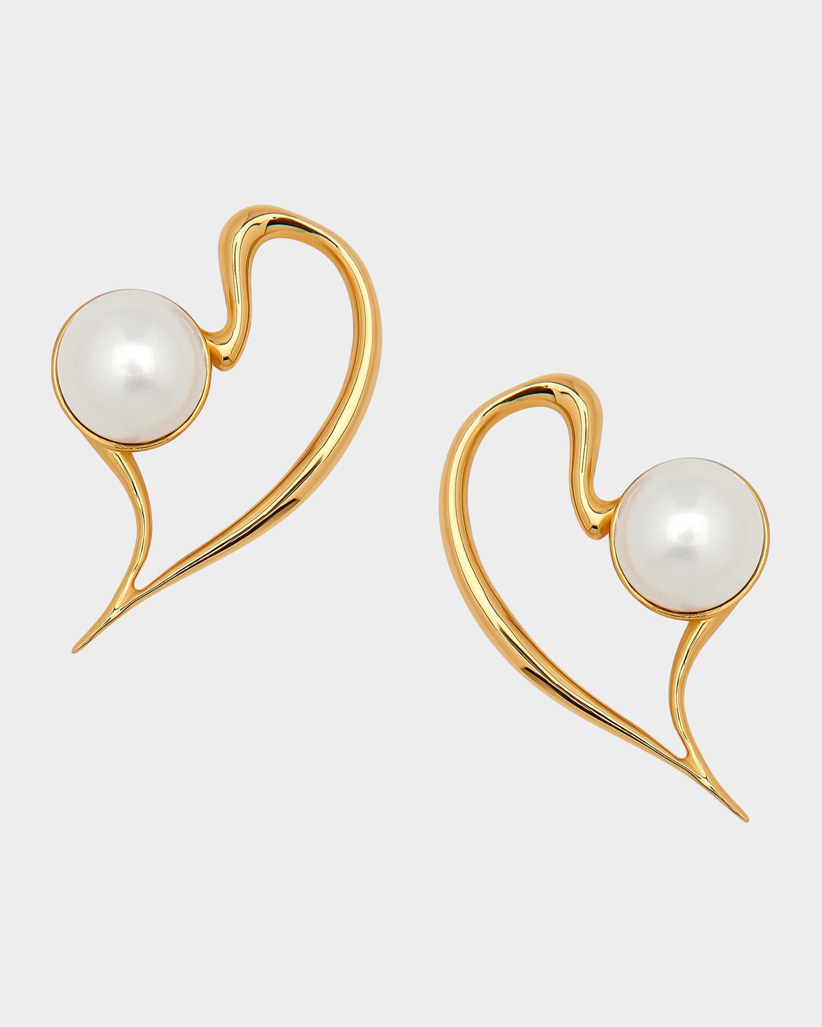 Oscar de la Renta 24K-Gold-Plated & Imitation Pearl Open Heart Earrings