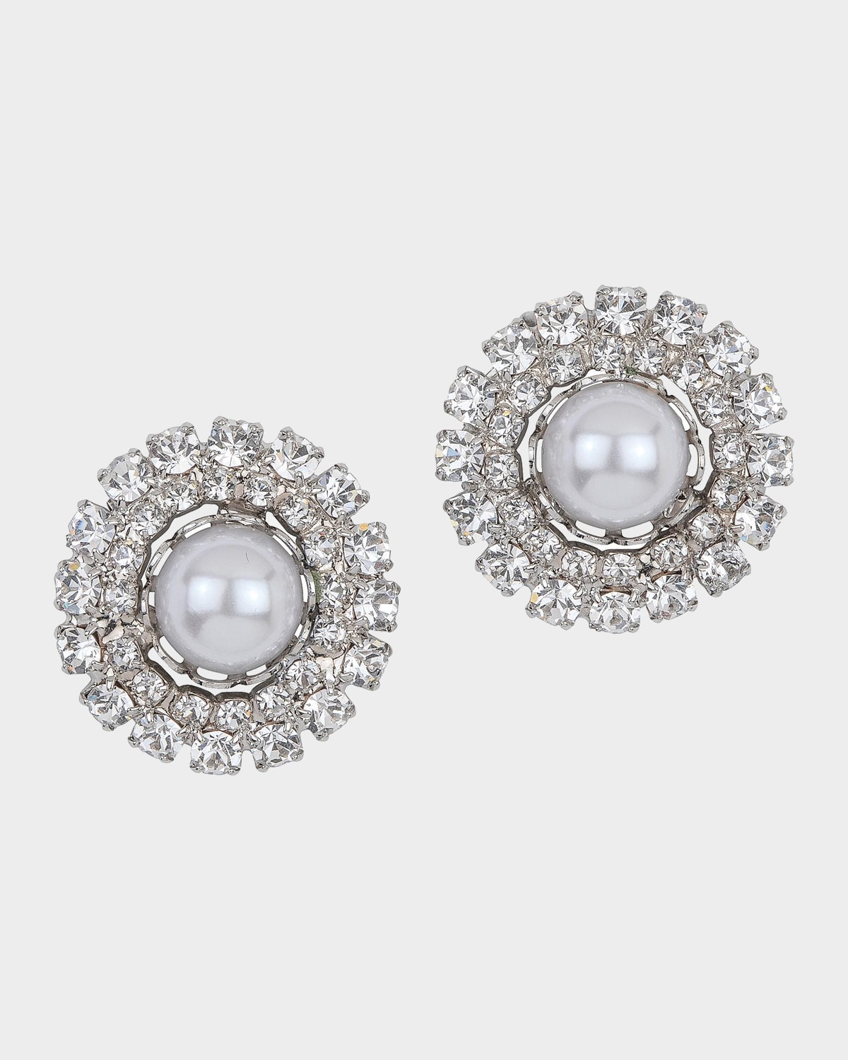 Jennifer Behr Antinea Rhodium-Plated, Imitation Pearl & Crystal Earrings