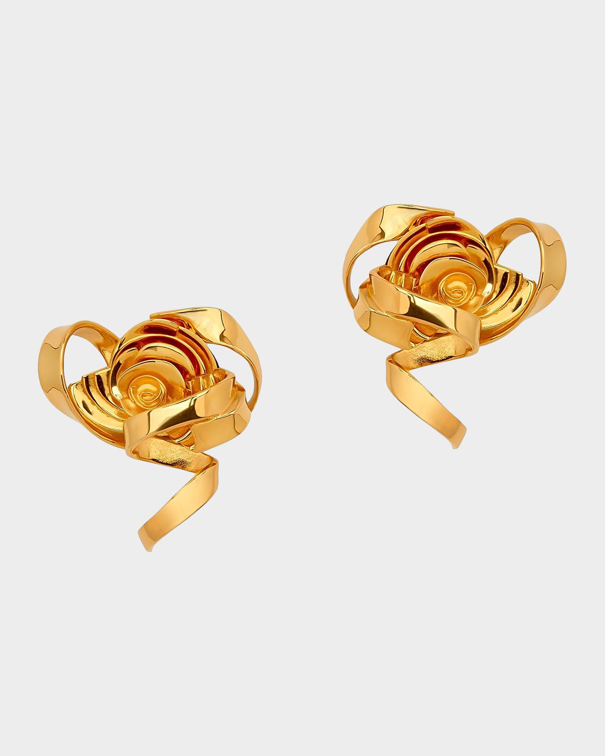 Oscar de la Renta 24K-Gold-Plated Rose Stud Earrings