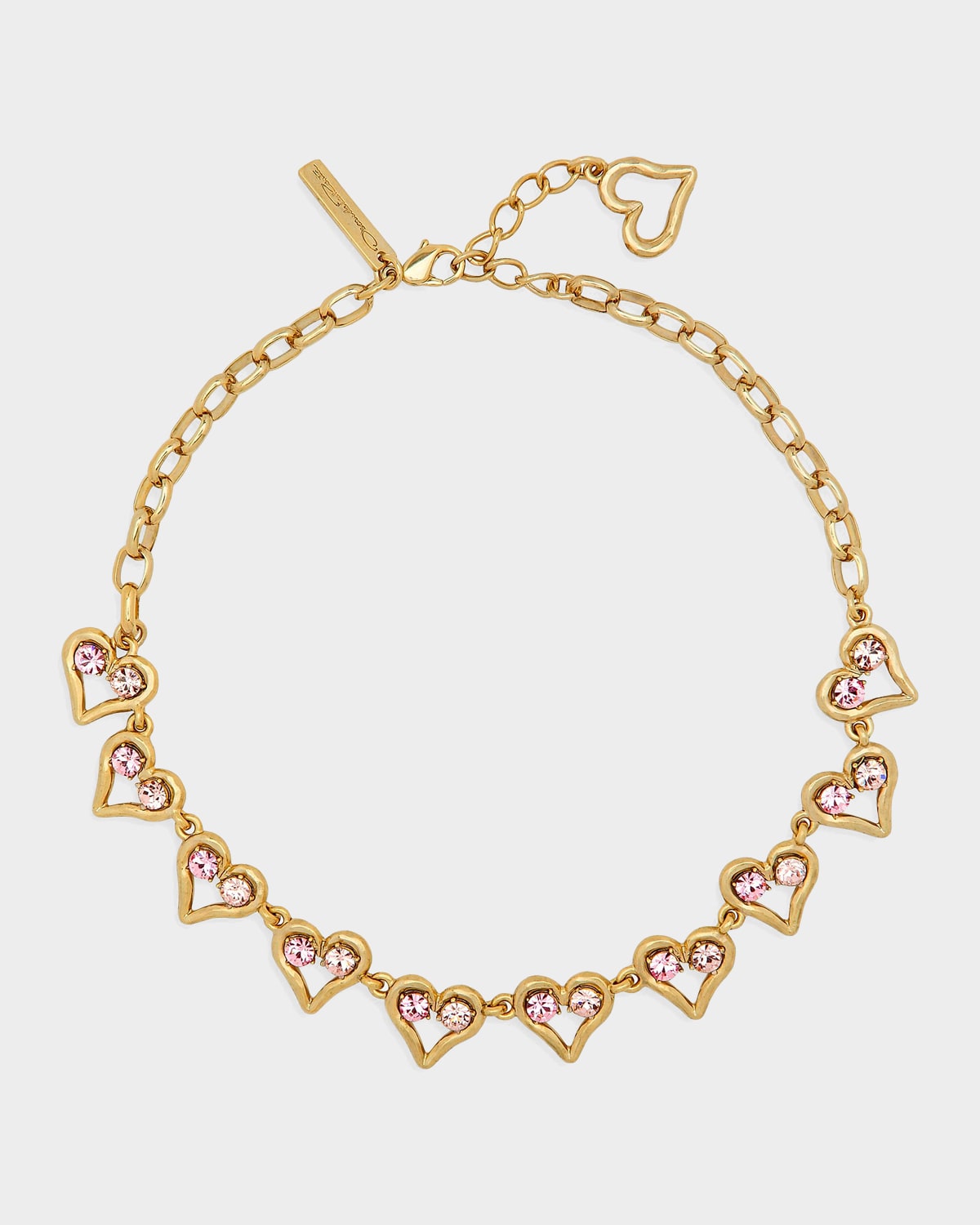Oscar de la Renta Scramble 14K-Gold-Plated & Glass Crystal Heart Necklace