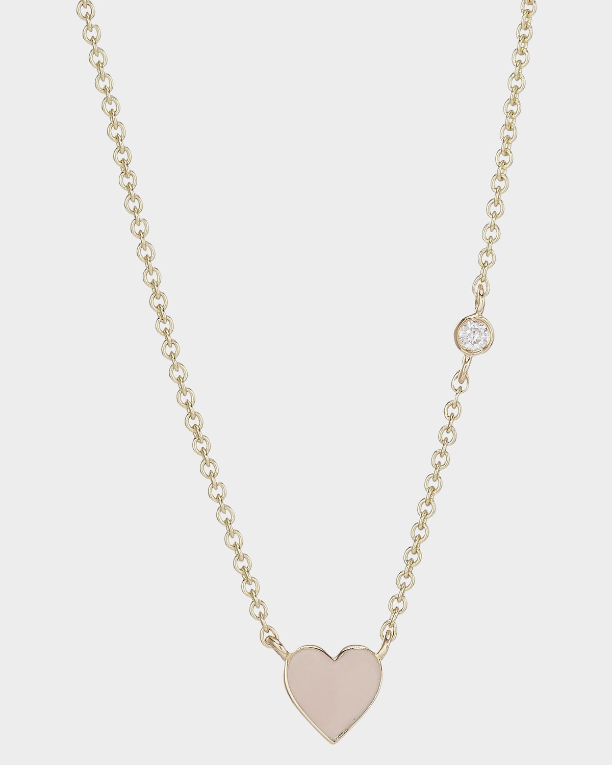 Sydney Evan 14K Yellow Gold, Diamond & Enamel Mini Heart Pendant Necklace