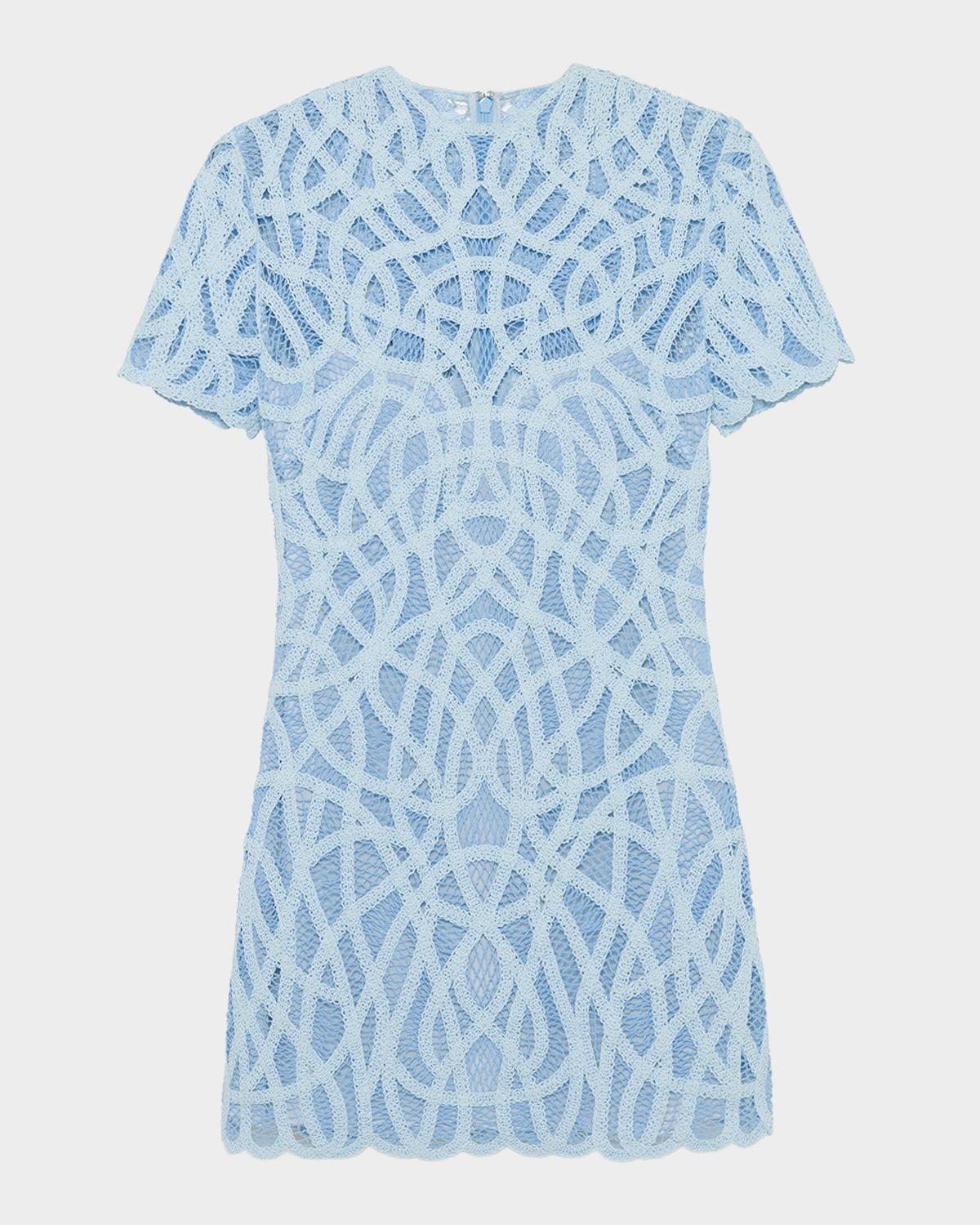 SIMKHAI Desiree Scalloped Macrame Mini Dress