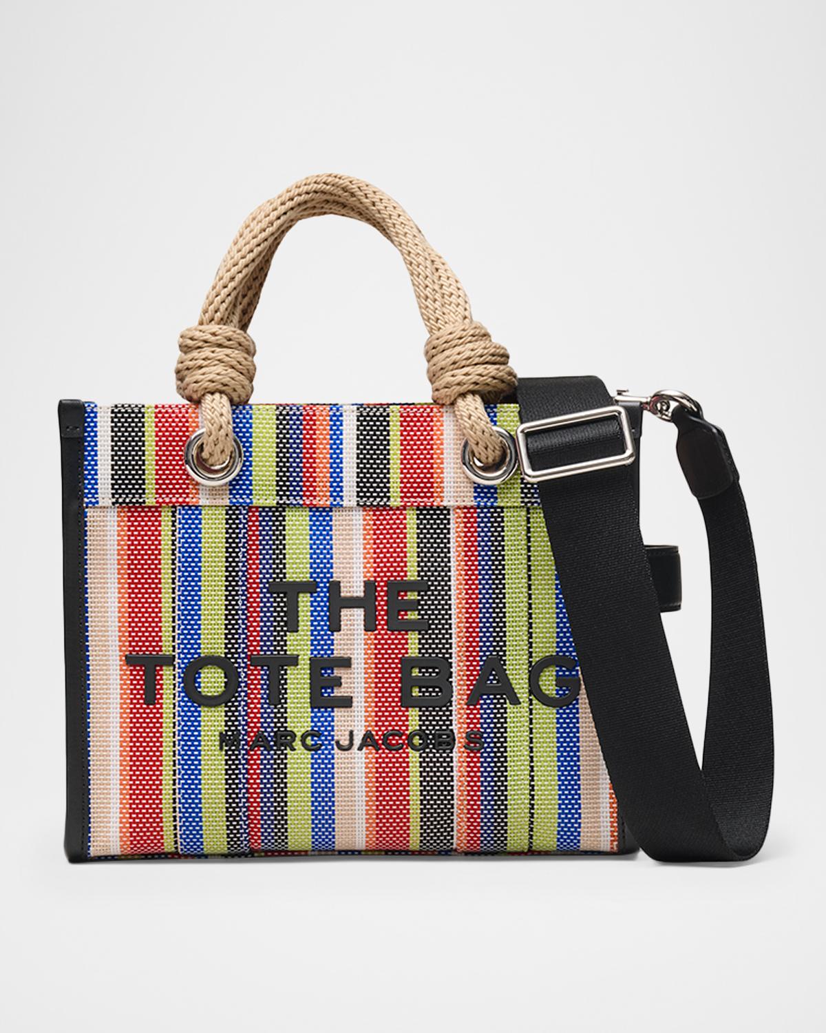 MARC JACOBS Marc Jacobs The Stripe Mesh Small Tote Bag in Purple Multi