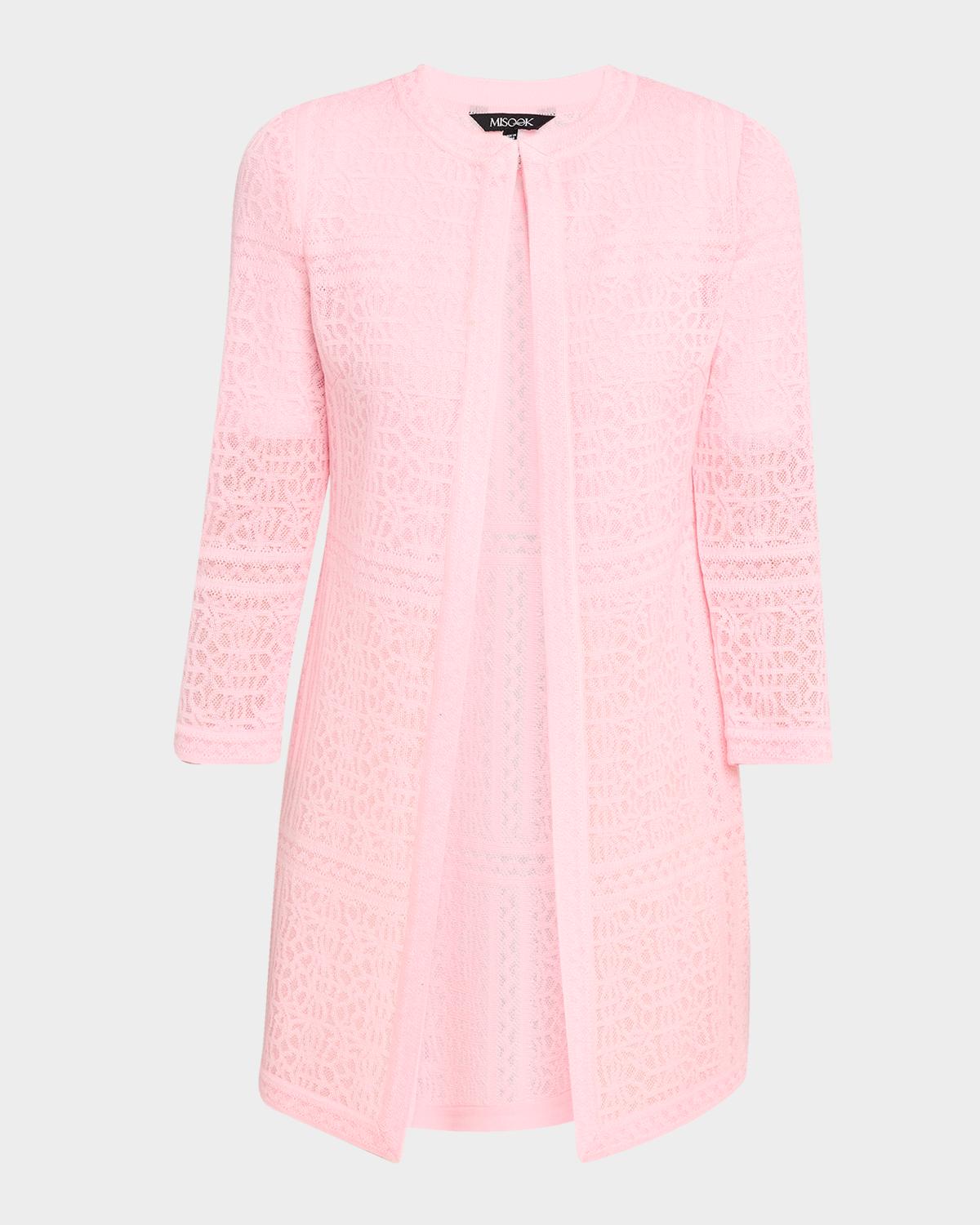 Misook Heritage 3/4-Sleeve Lace Knit Jacket