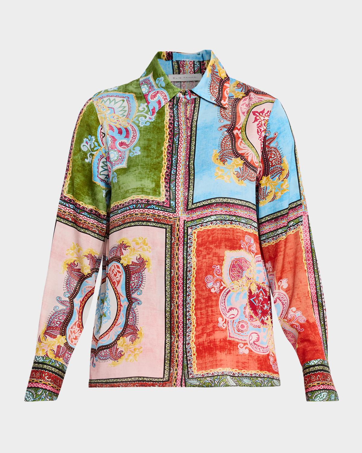 Elie Tahari Johanna Kaleidoscope-Print Shirt