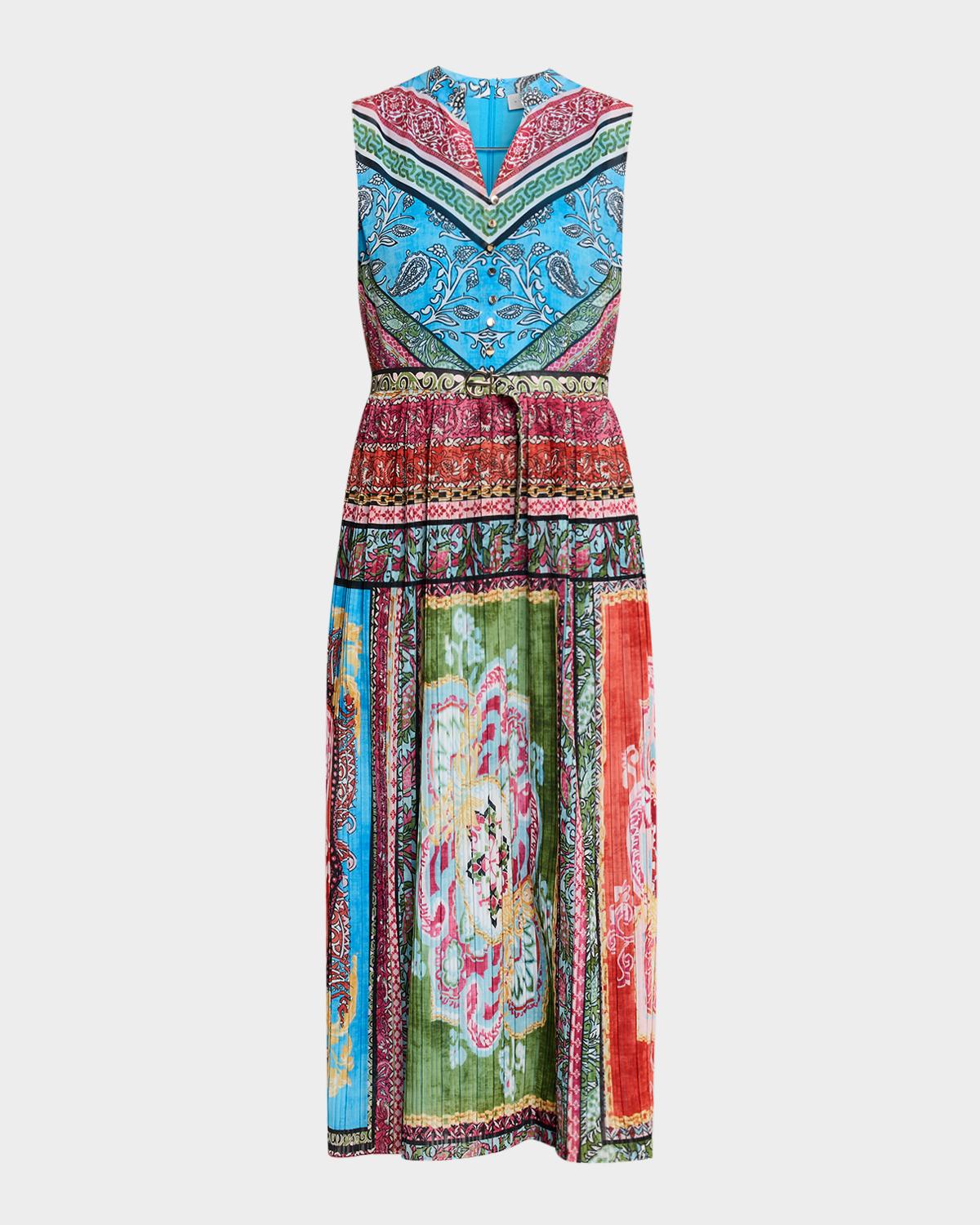 Elie Tahari The Adira Sleeveless Floral-Print Midi Dress