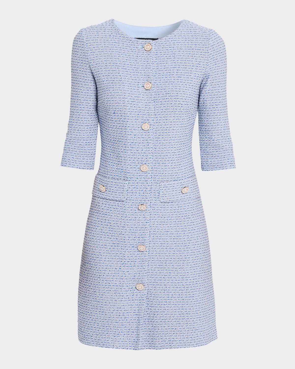 Misook Button-Down Knit Mini Dress