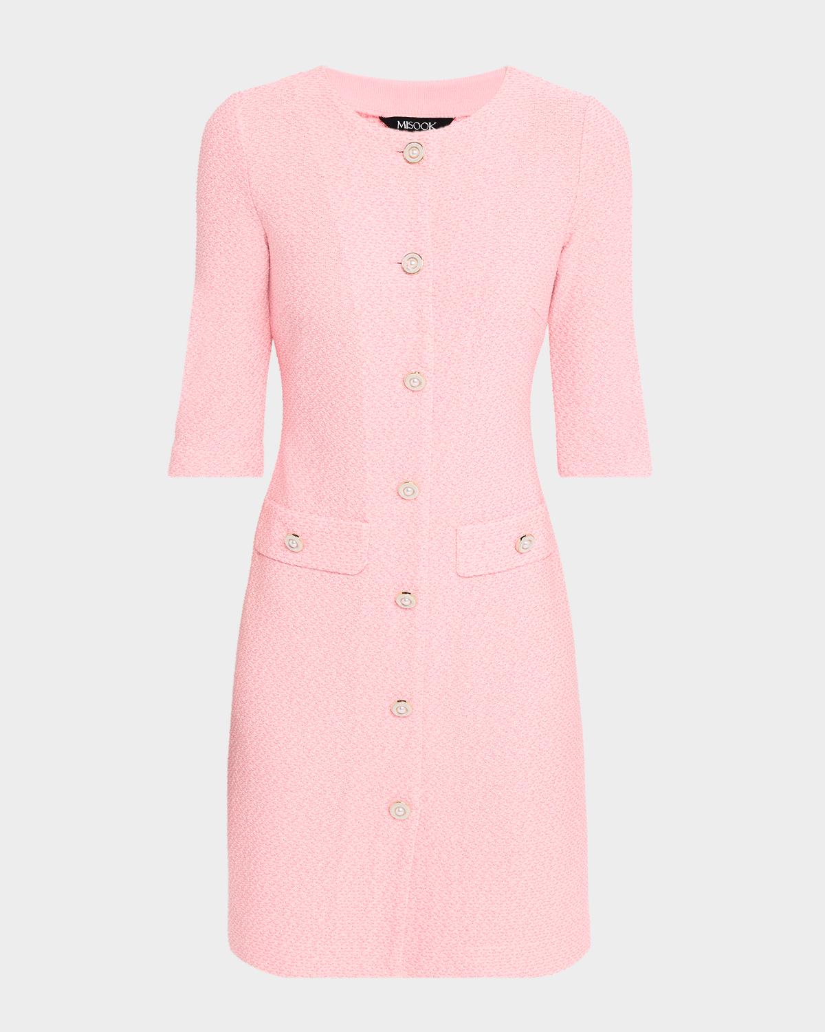 Misook Button-Down Knit Mini Dress