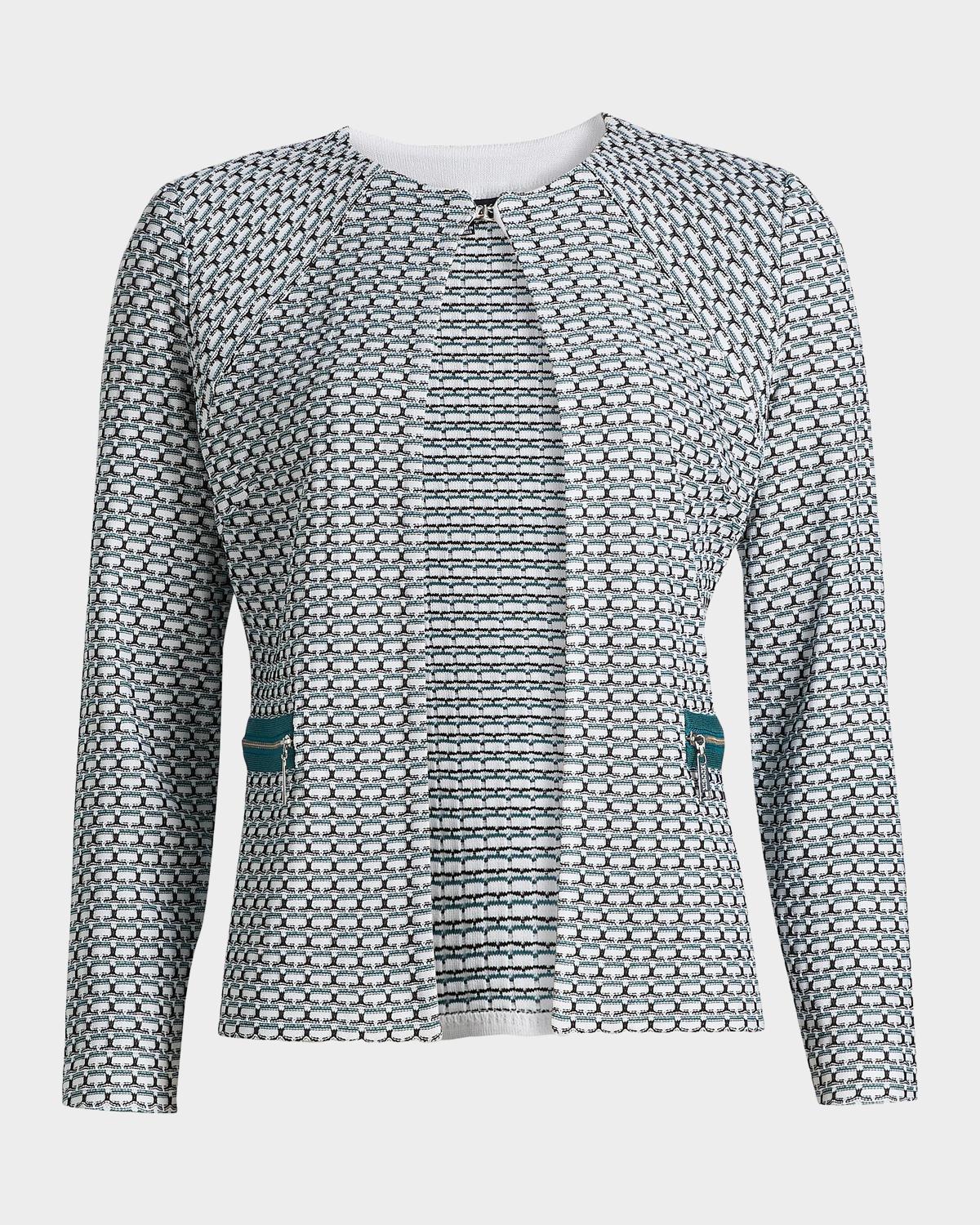 Misook Basketweave Knit Fitted Jacket