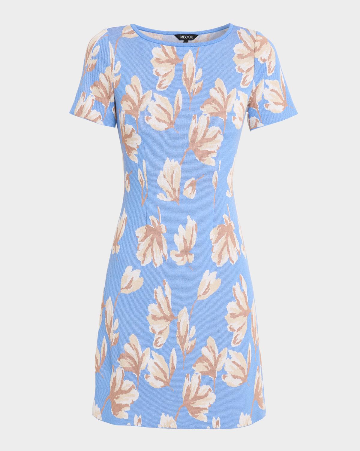 Misook Floral Jacquard Mini Dress