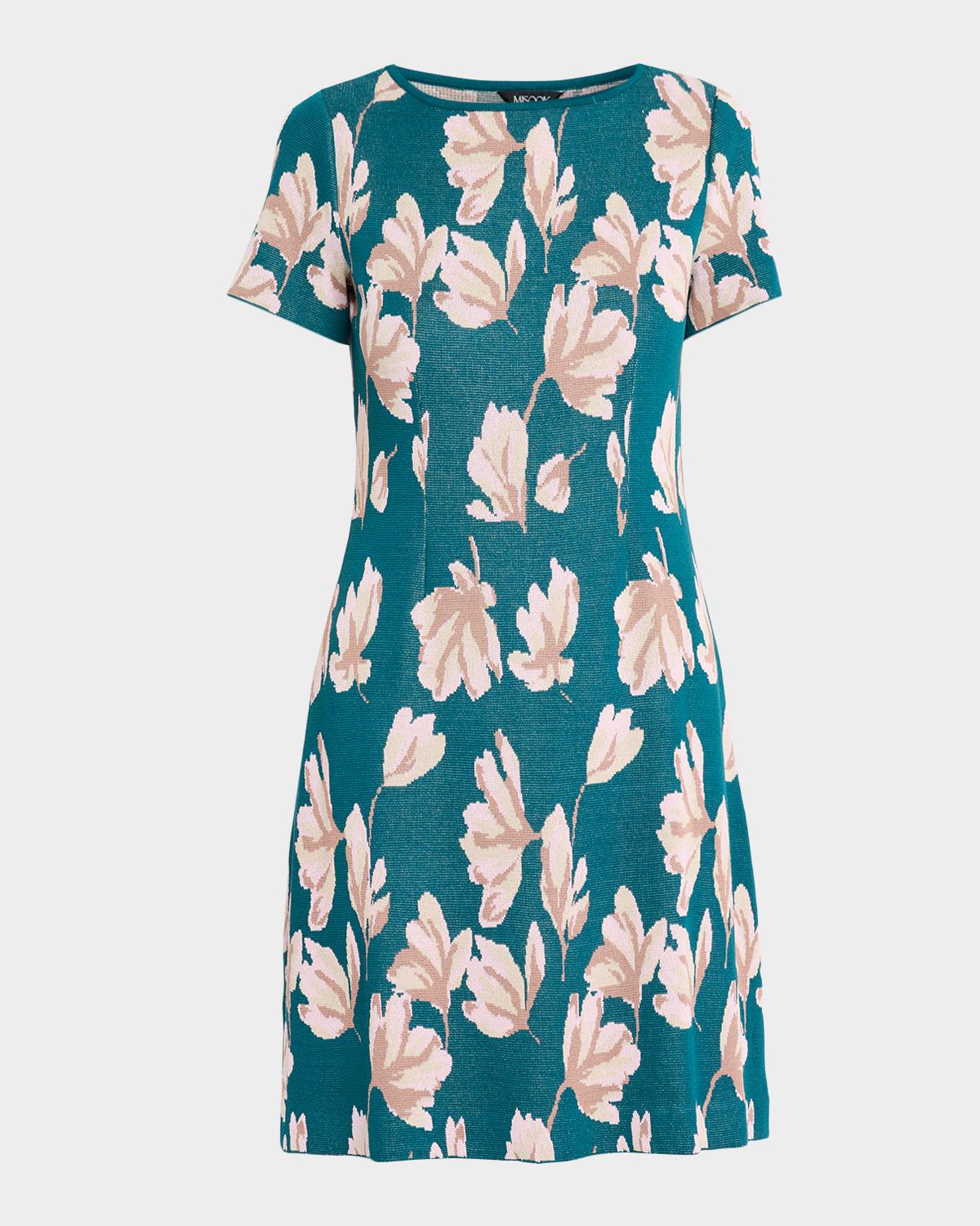 Misook Floral Jacquard Mini Dress