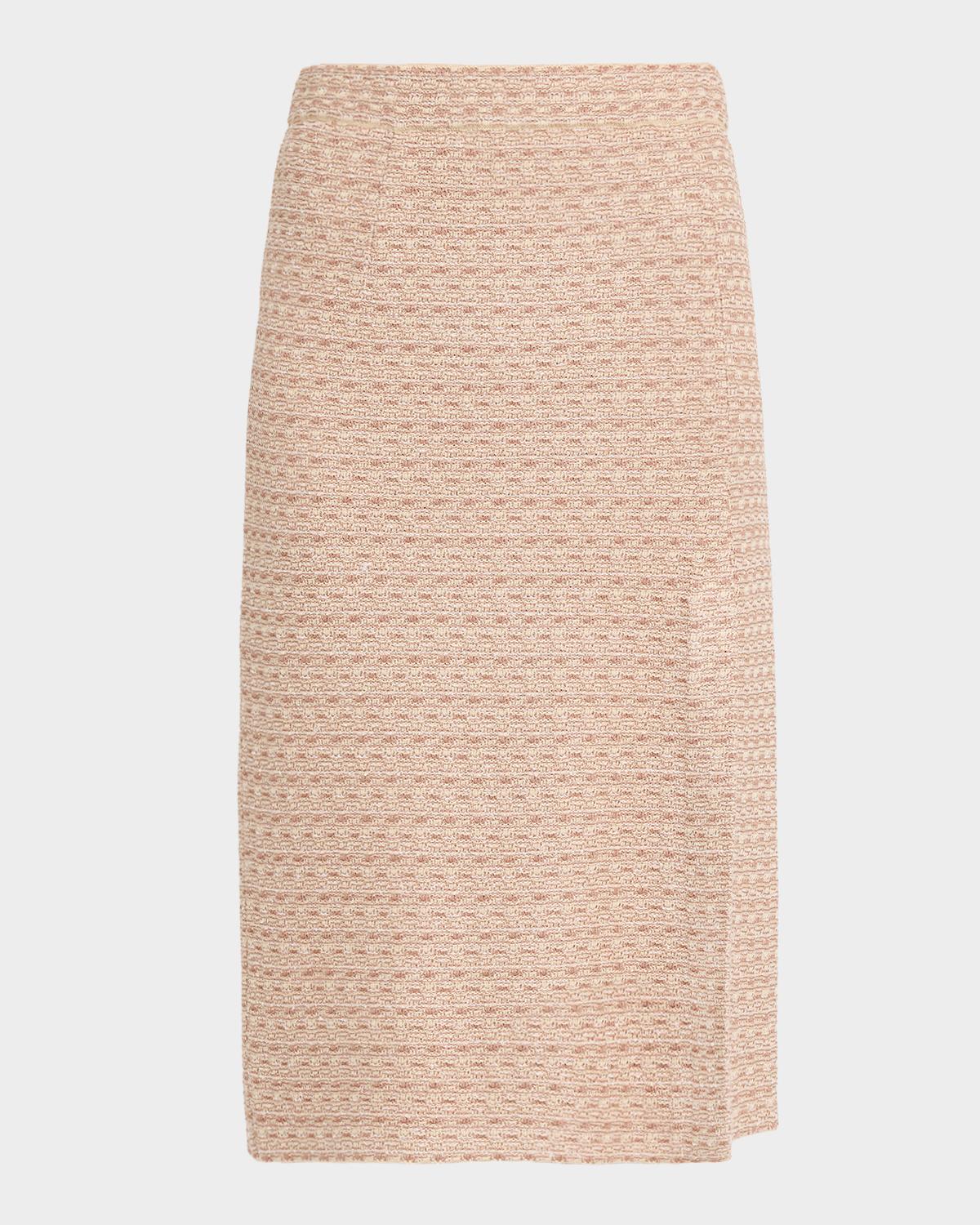 Misook Tonal Tweed Straight Knit Skirt